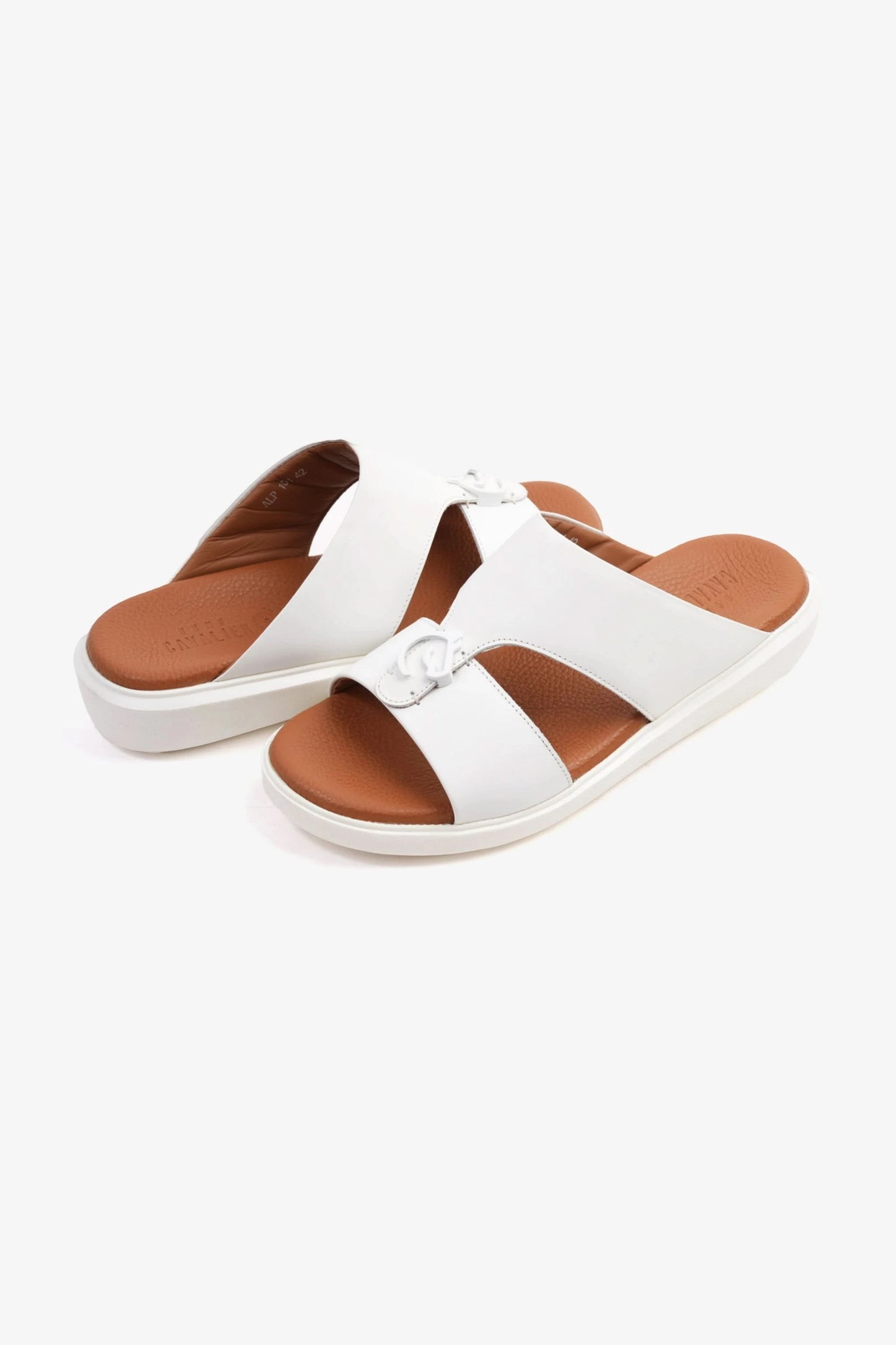 SOFT FOOTBED MENS ARABIC UOMO CAVALIER SANDALS WHITE - Seventy7