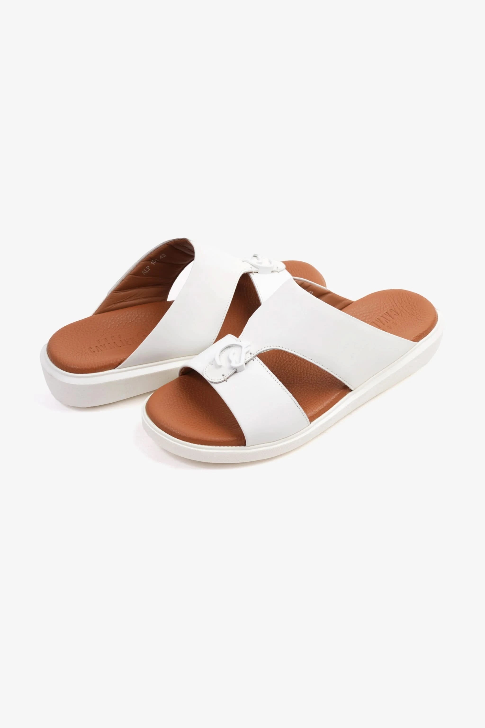SOFT FOOTBED MENS ARABIC UOMO CAVALIER SANDALS WHITE - Seventy7