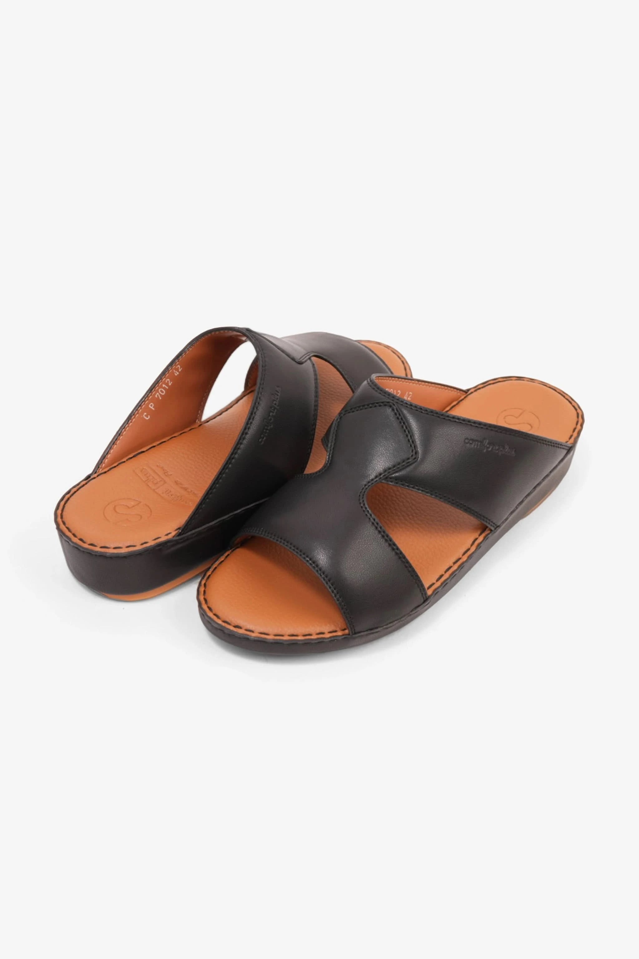 COMFORT PLUS LUXURIOUS LEATHER SANDAL FOR EVERYDAY BLACK - Seventy7