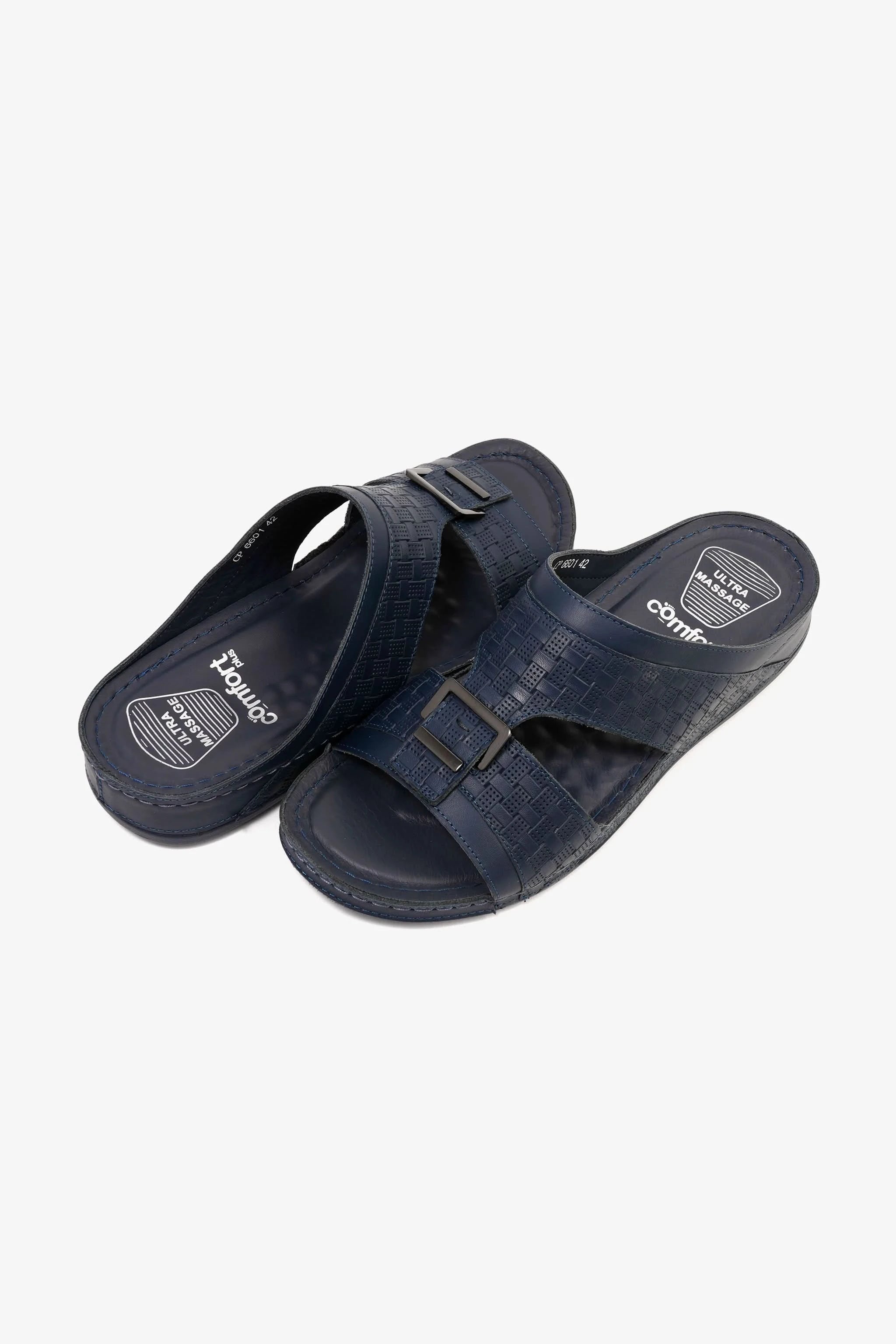 Comfort Plus Men's Ultra Comfort Buckle-Strap Sandals Navy - Seventy7