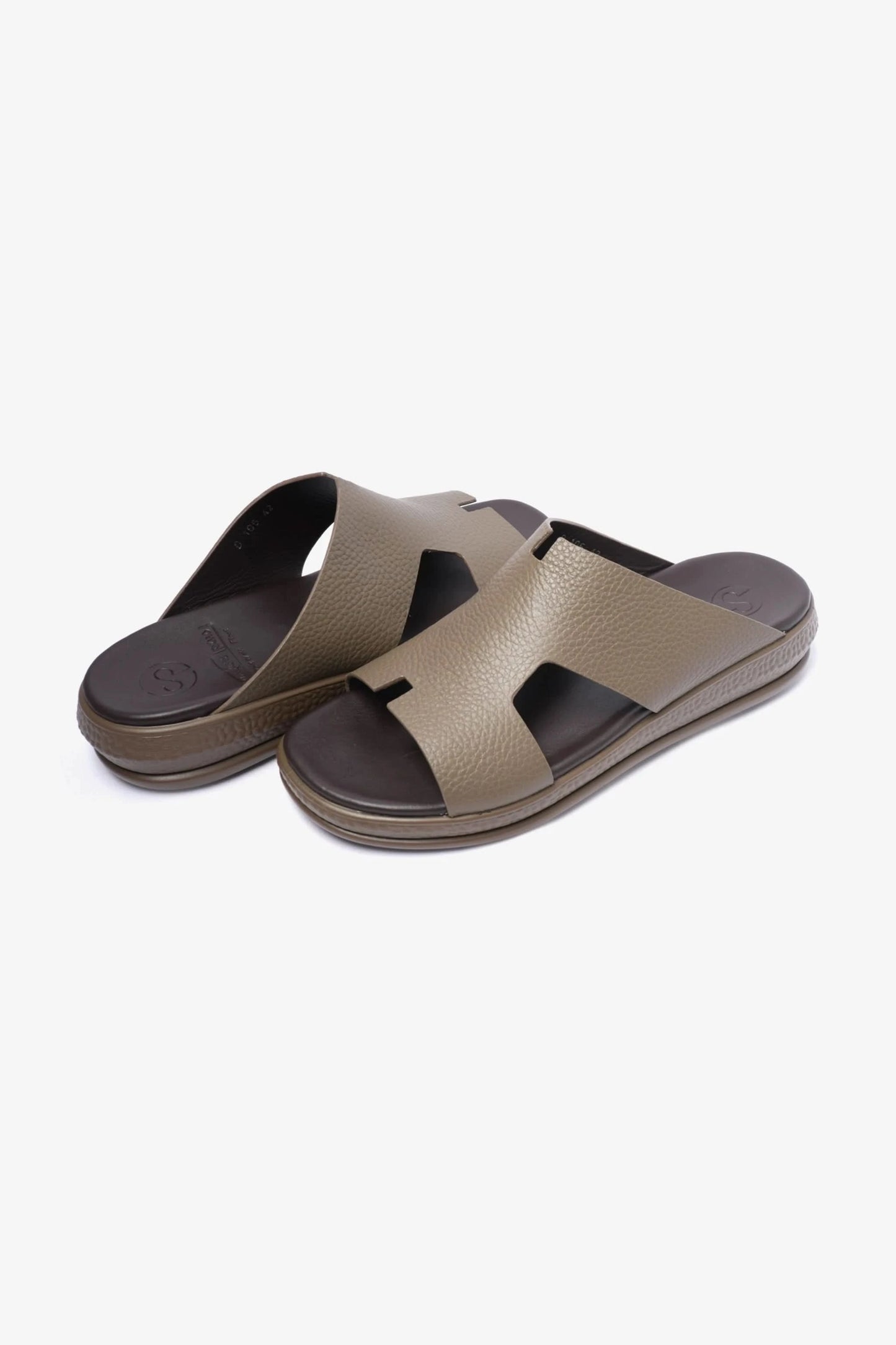 COMFORT PLUS CLASSIC LEATHER SANDALS FOR MENS TRUFFLE - Seventy7