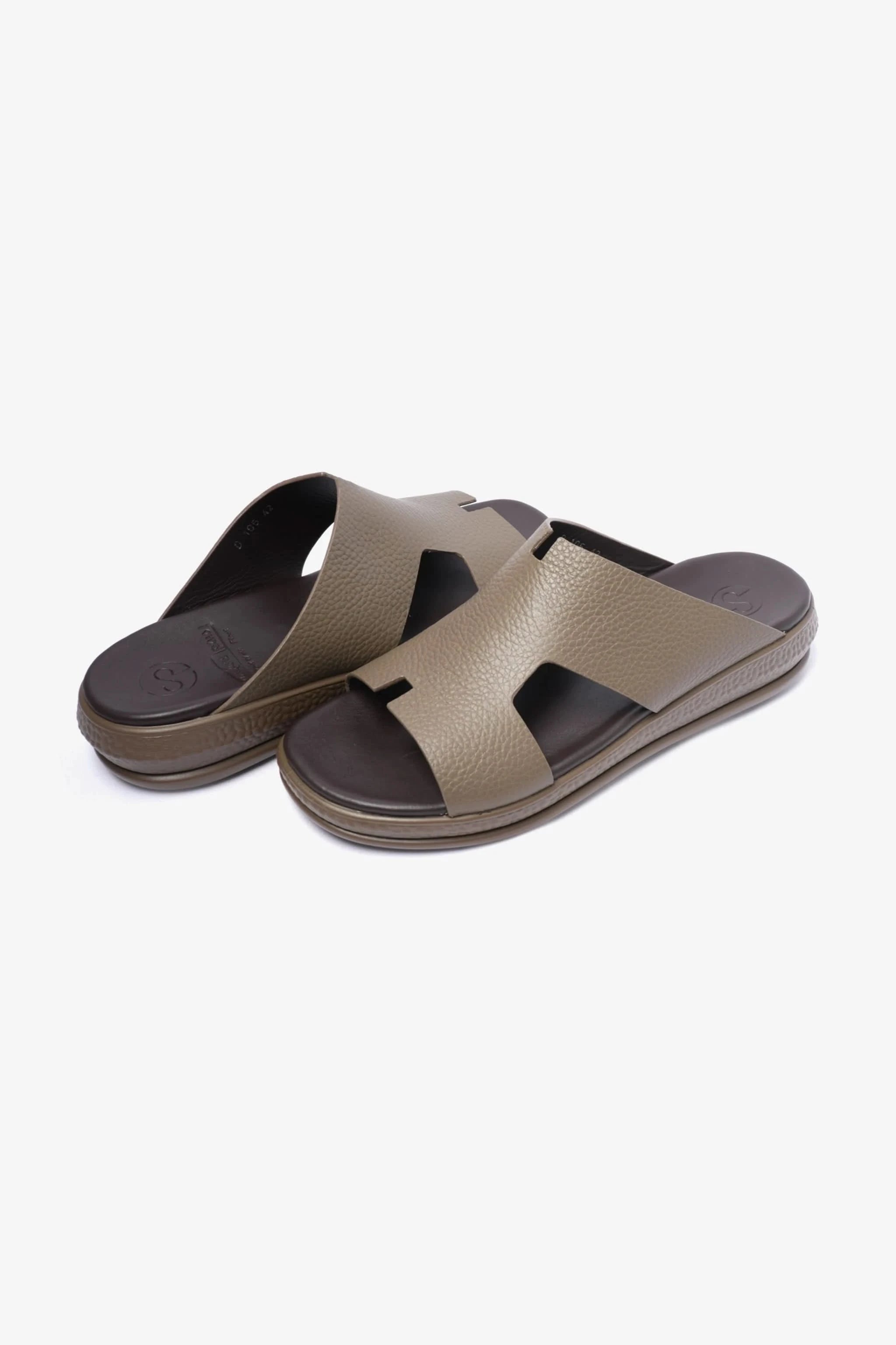 COMFORT PLUS CLASSIC LEATHER SANDALS FOR MENS TRUFFLE - Seventy7