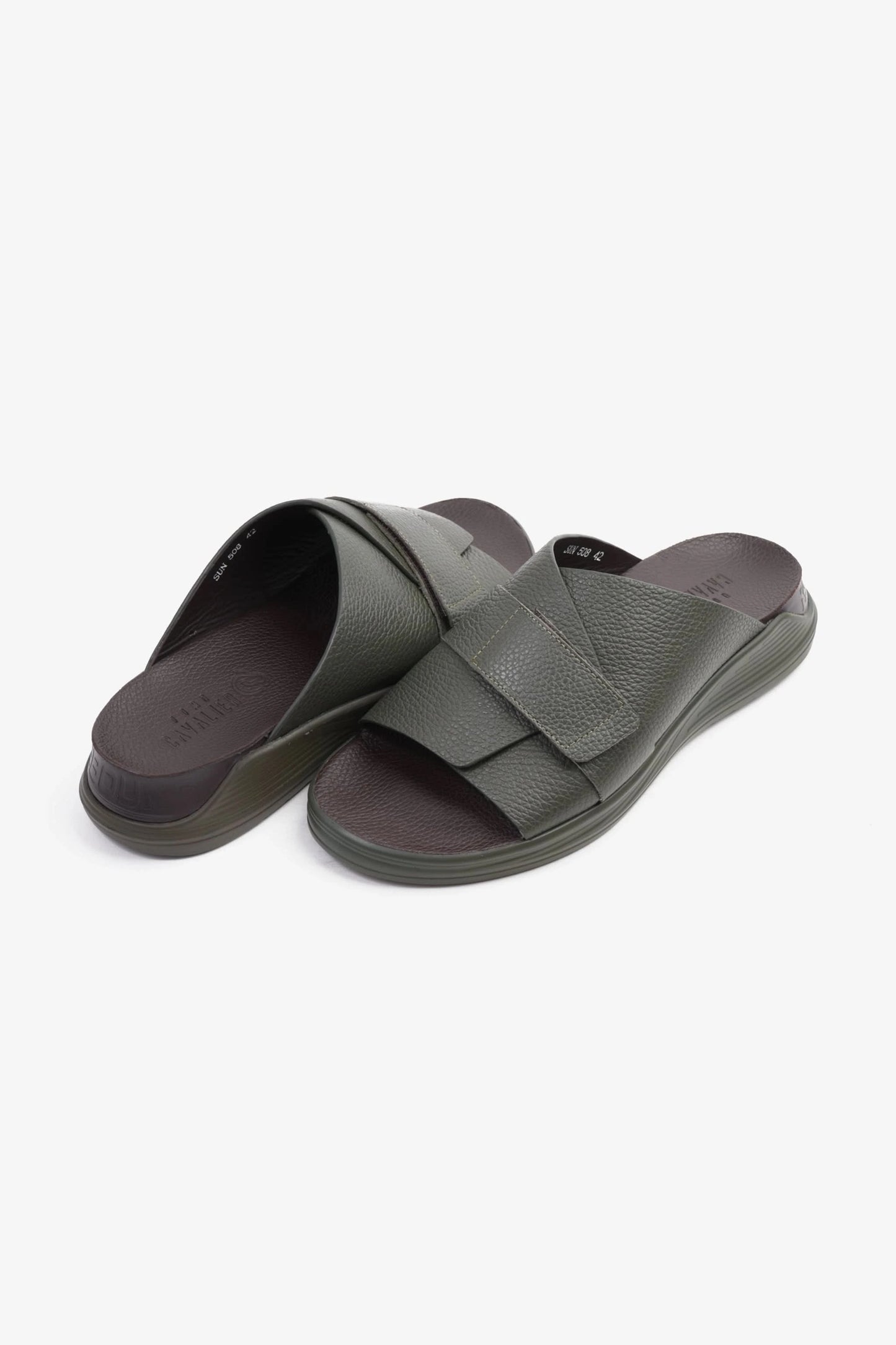 UOMO CAVALIER MEN'S STRAPPY SANDALS OLIVE - Seventy7