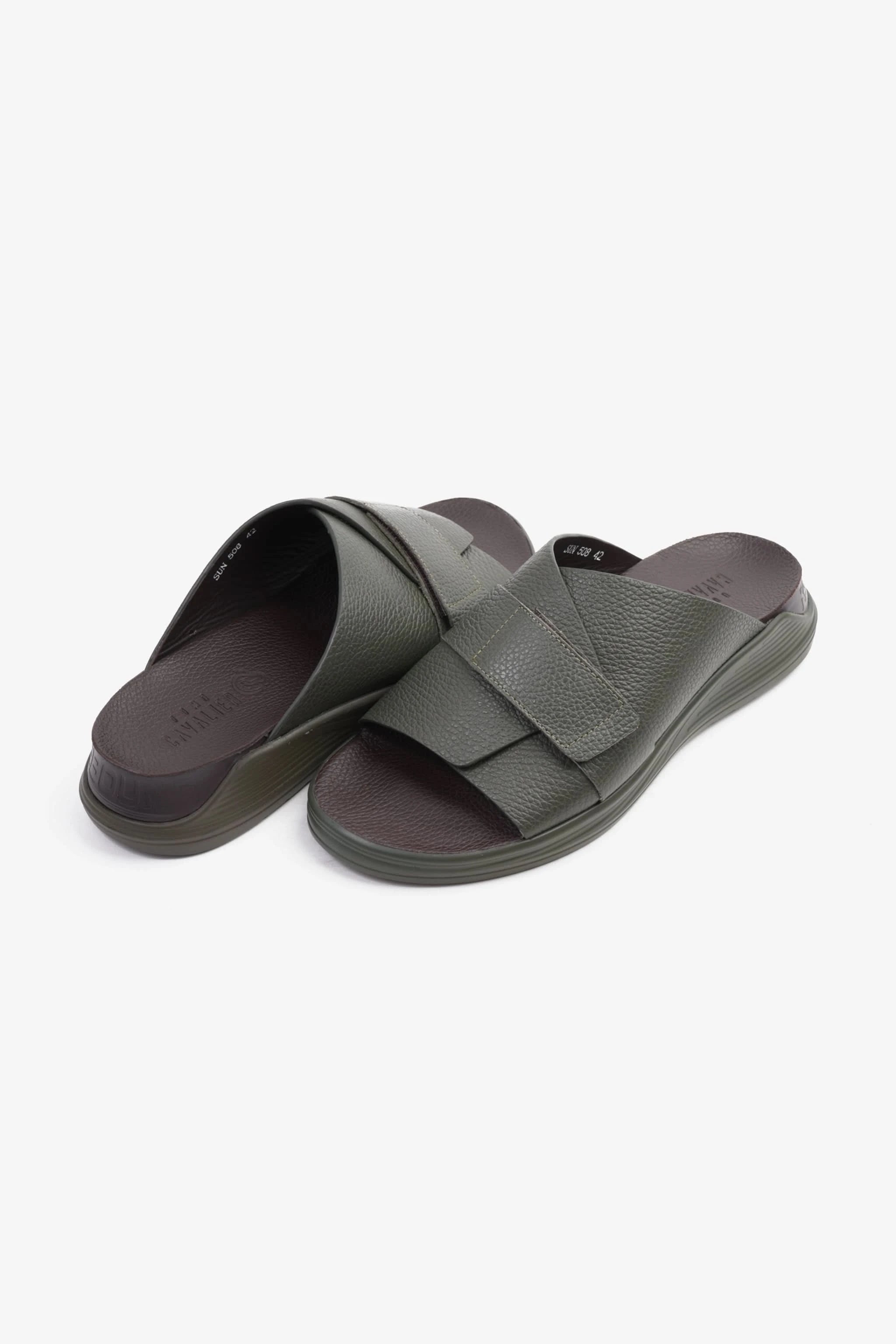 UOMO CAVALIER MEN'S STRAPPY SANDALS OLIVE - Seventy7