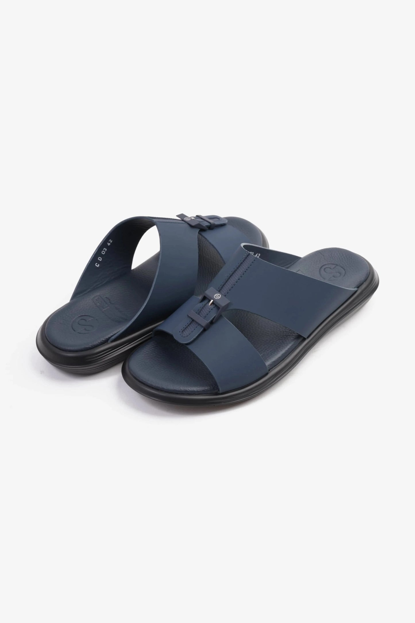 COMFORT PLUS TIMELESS ZIPPER CLOSURE MEN'S SANDALS NAVY - Seventy7