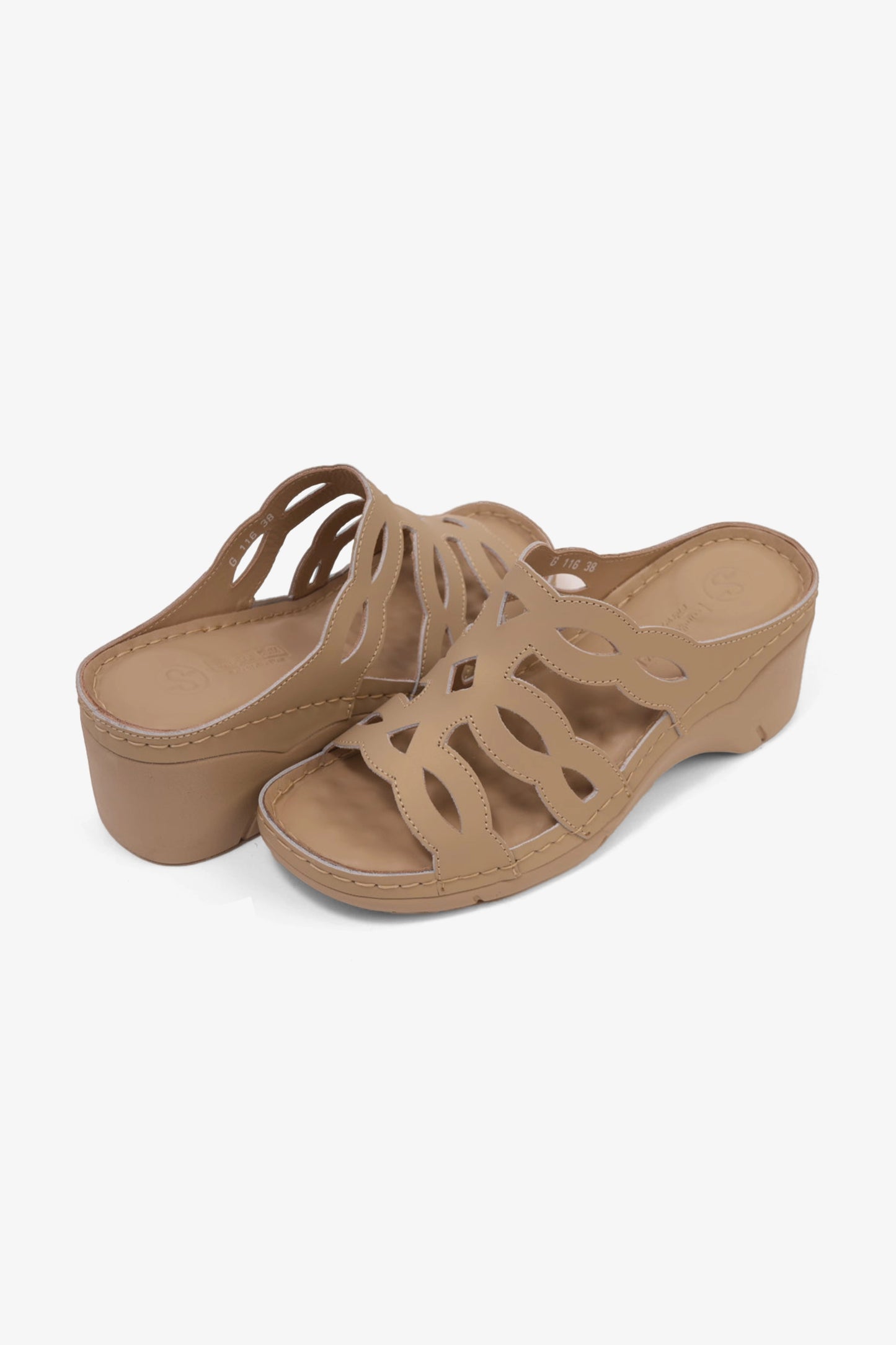 COMFORT PLUS LADIES SANDALS  - GG116 BEIGE - Seventy7