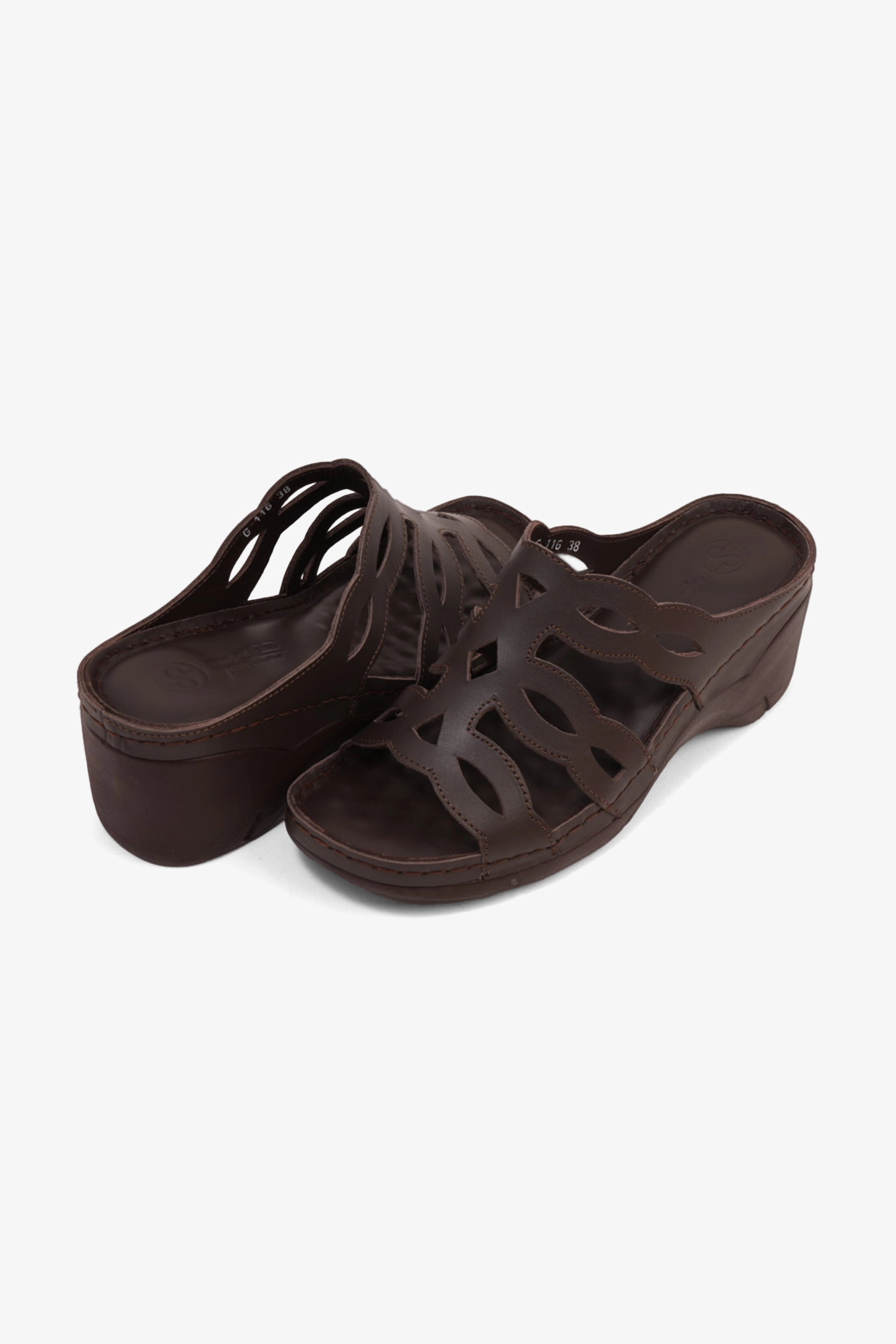 COMFORT PLUS LADIES SANDALS  - GG116 BROWN - Seventy7