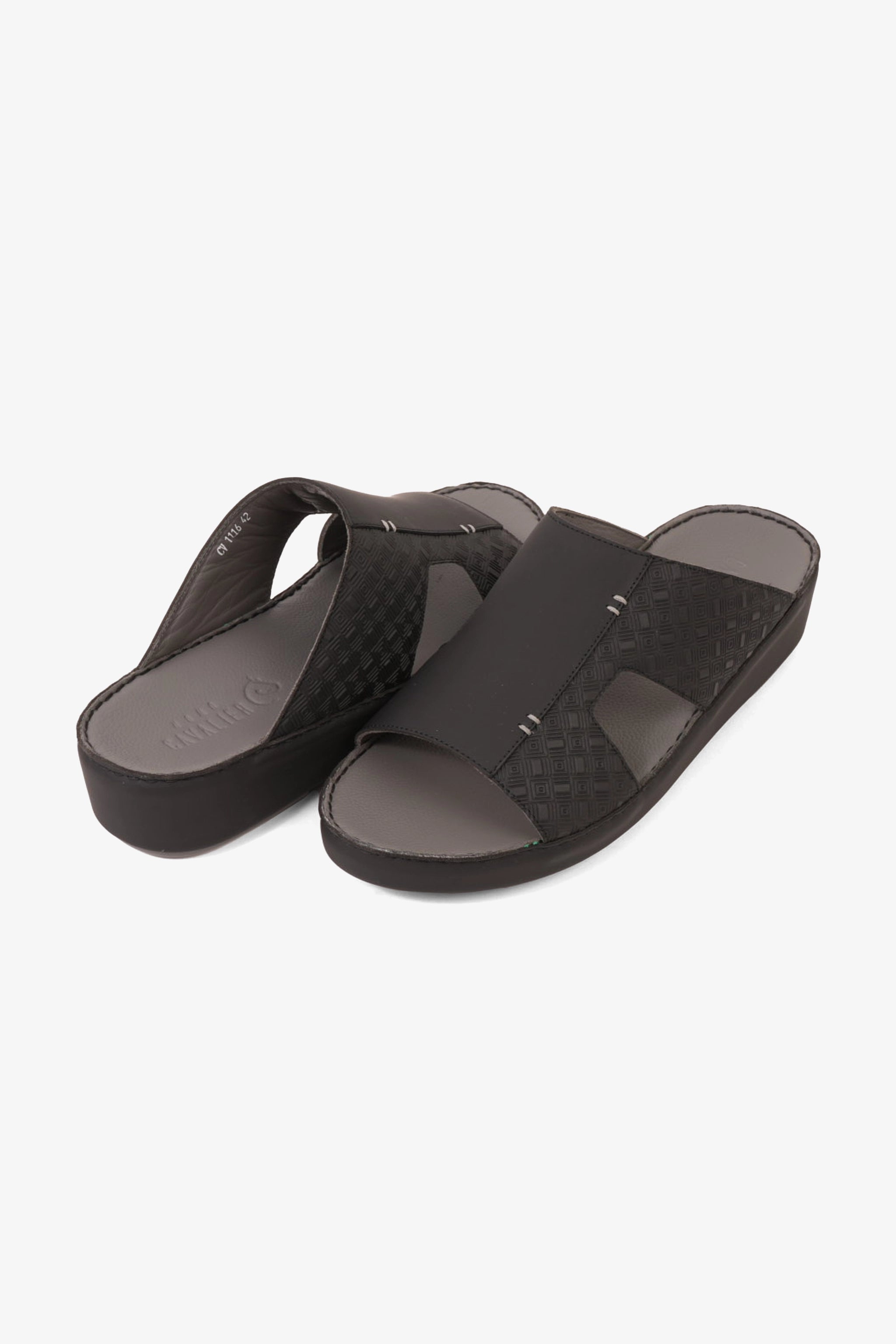 UOMO CAVALIER MEN'S ELITE COMFORT ARABIC SANDALS BLACK - Seventy7