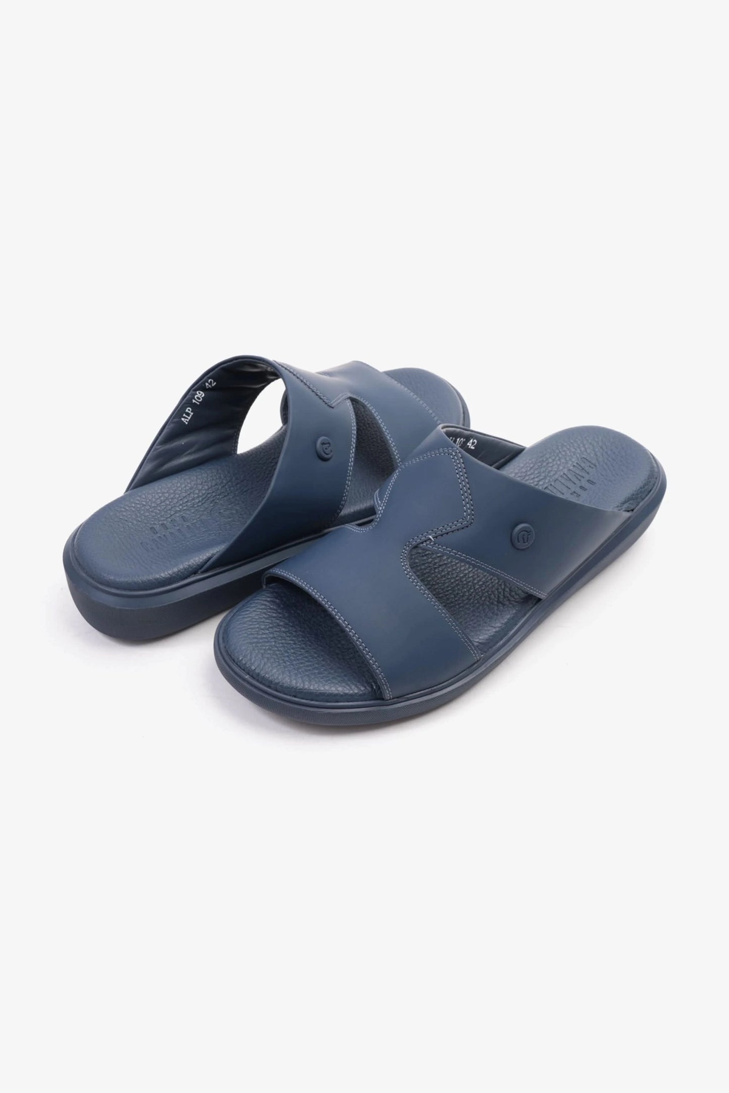 Uomo Cavalier Stylish Comfortable Footbed, Adjustable Side Clasp Navy - Seventy7