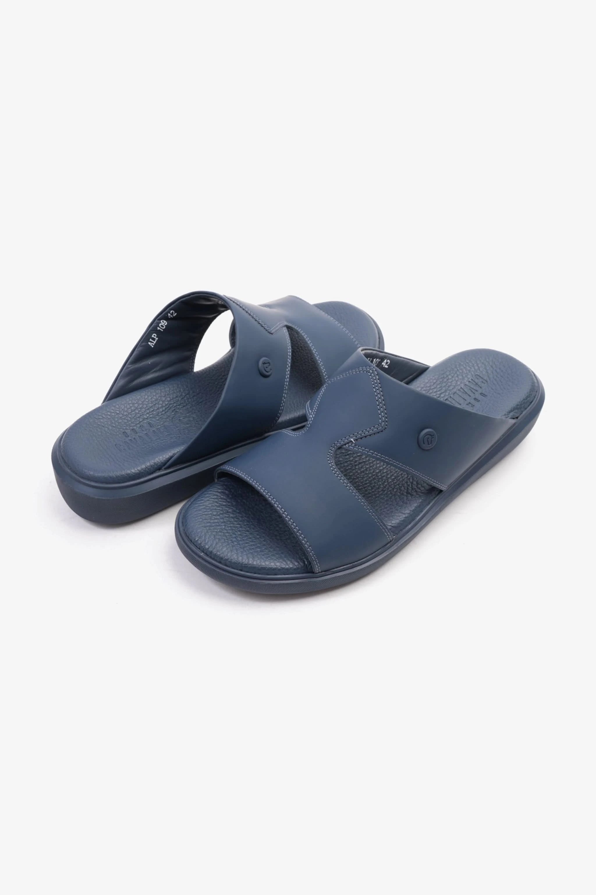 Uomo Cavalier Stylish Comfortable Footbed, Adjustable Side Clasp Navy - Seventy7