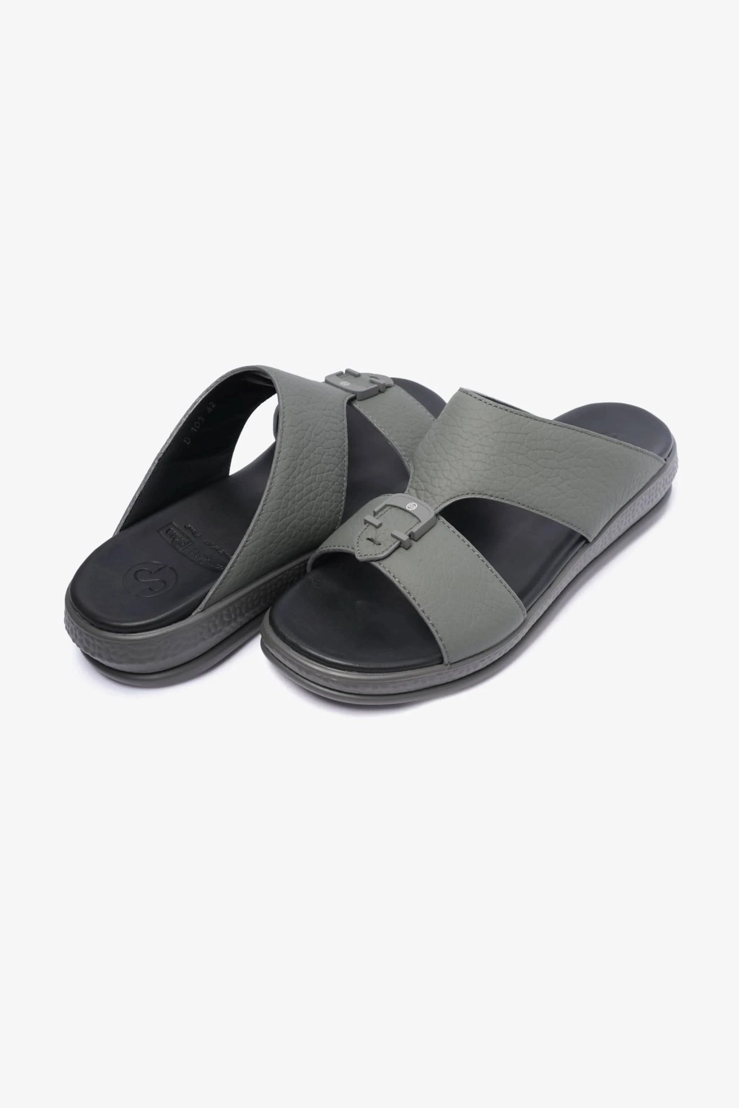 COMFORT PPLUS STYLISH TRIMS MENS LEATHER SANDALS GREY - Seventy7