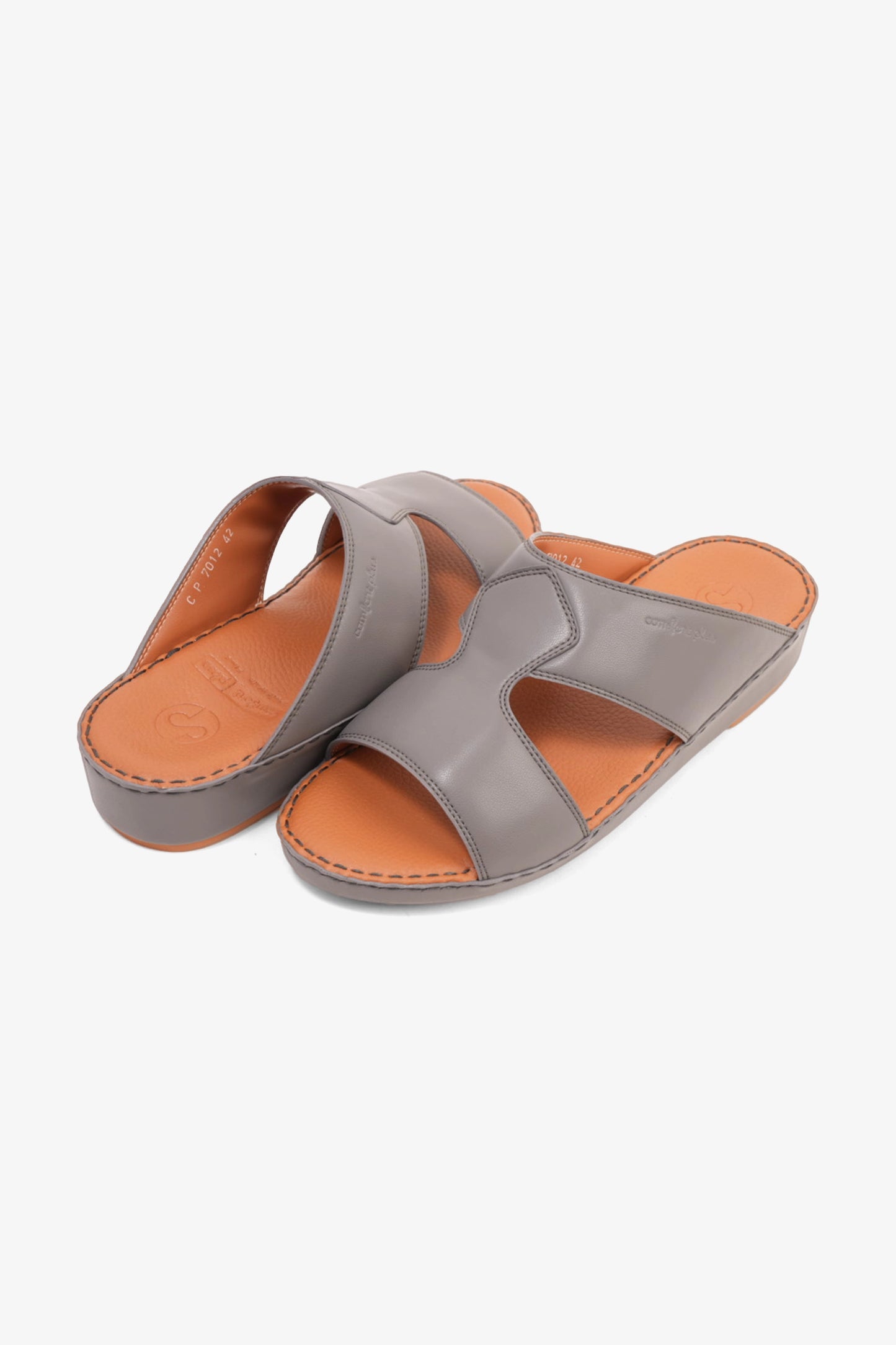 COMFORT PLUS LUXURIOUS LEATHER SANDAL FOR EVERYDAY DARK-GREY - Seventy7