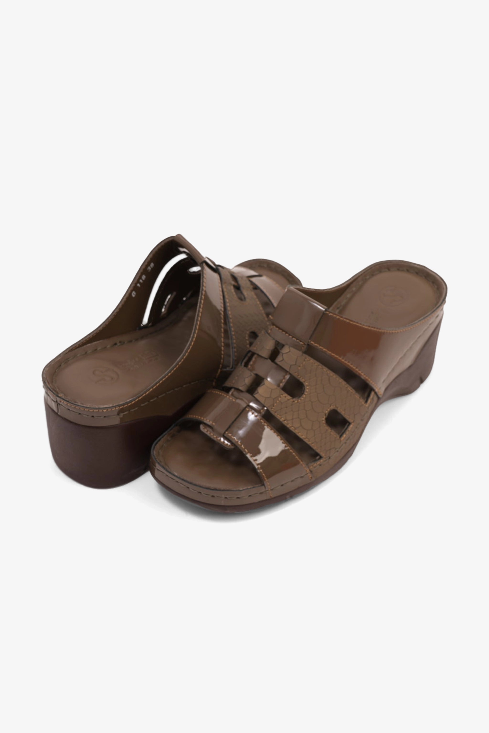 COMFORT PLUS LADIES SANDALS  - GG118 BROWN - Seventy7