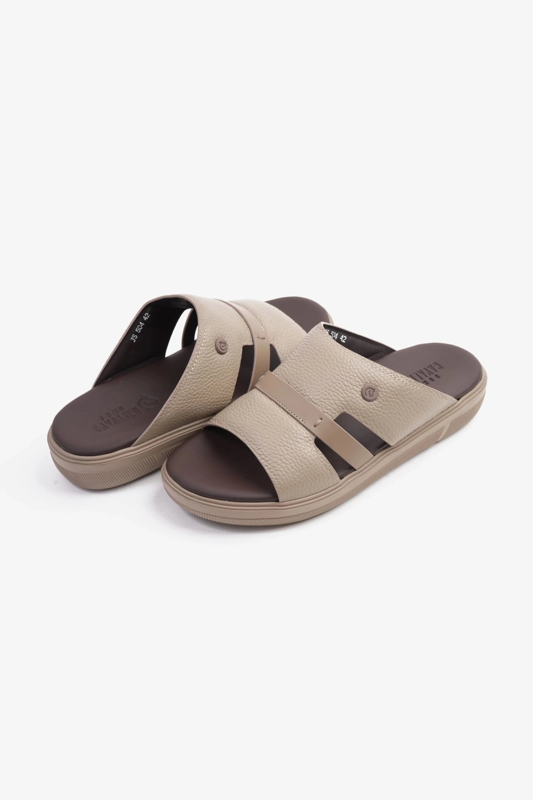 UOMO CAVALIER ARABIC SANDALS MEN'S CRAFTED GENUINE LEATHER BEIGE - Seventy7