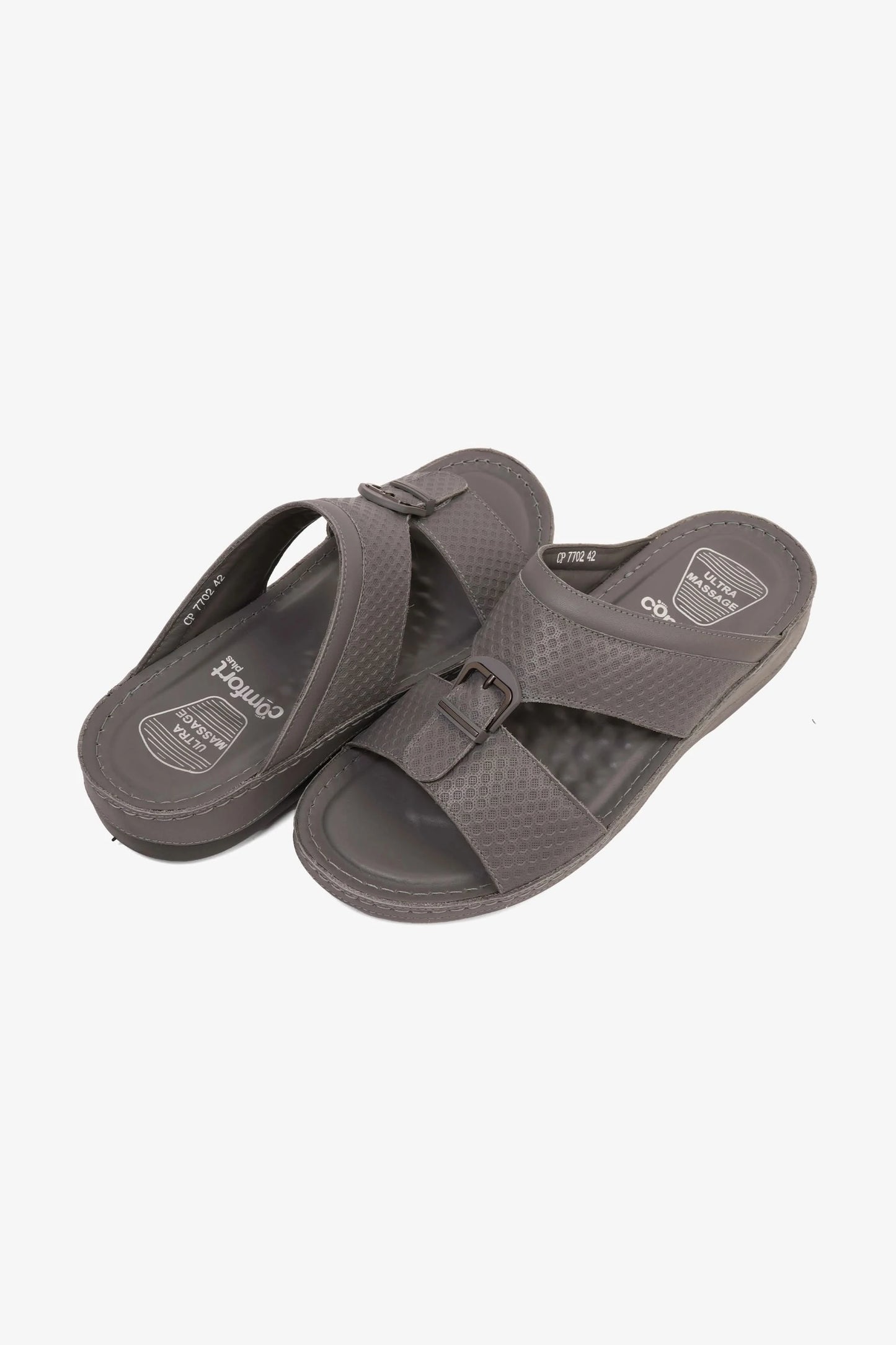 COMFORT PLUS MEN'S ULTRA COMFORT TRIM SANDALS GREY - Seventy7