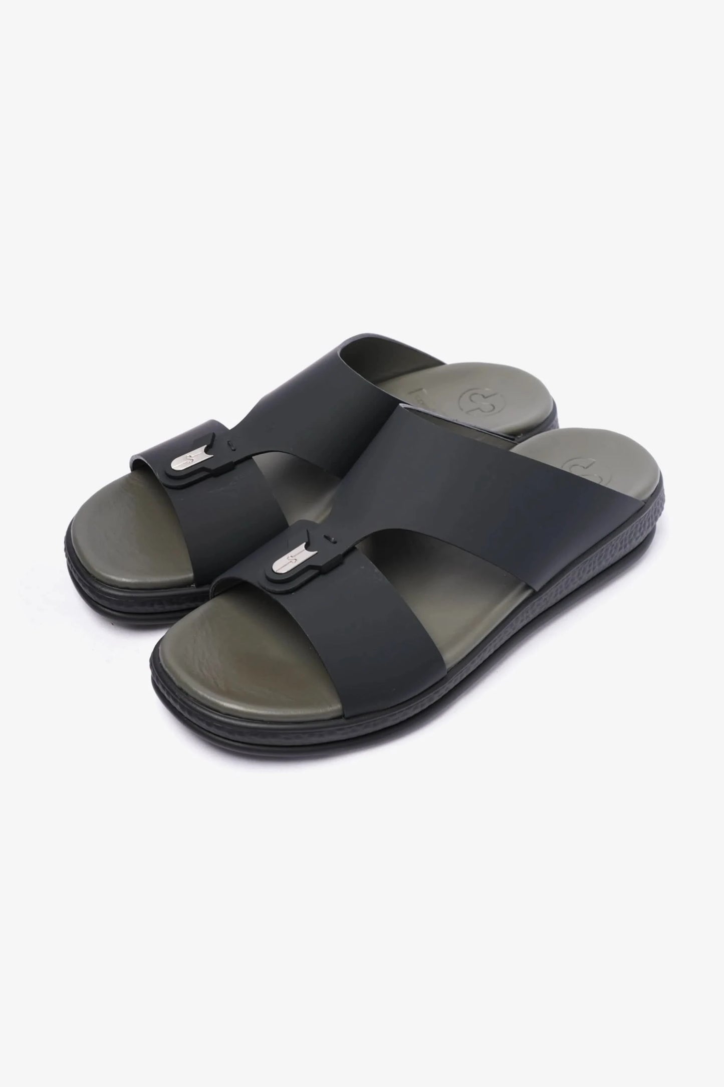 COMFORT PLUS MENS LEATHER SANDALS BLACK - Seventy7