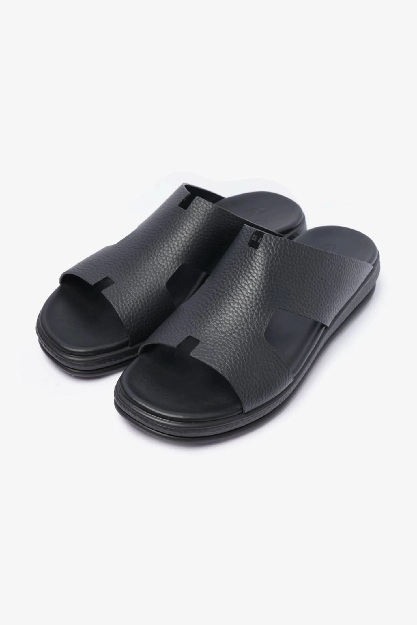 COMFORT PLUS CLASSIC LEATHER SANDALS FOR MENS BLACK - Seventy7