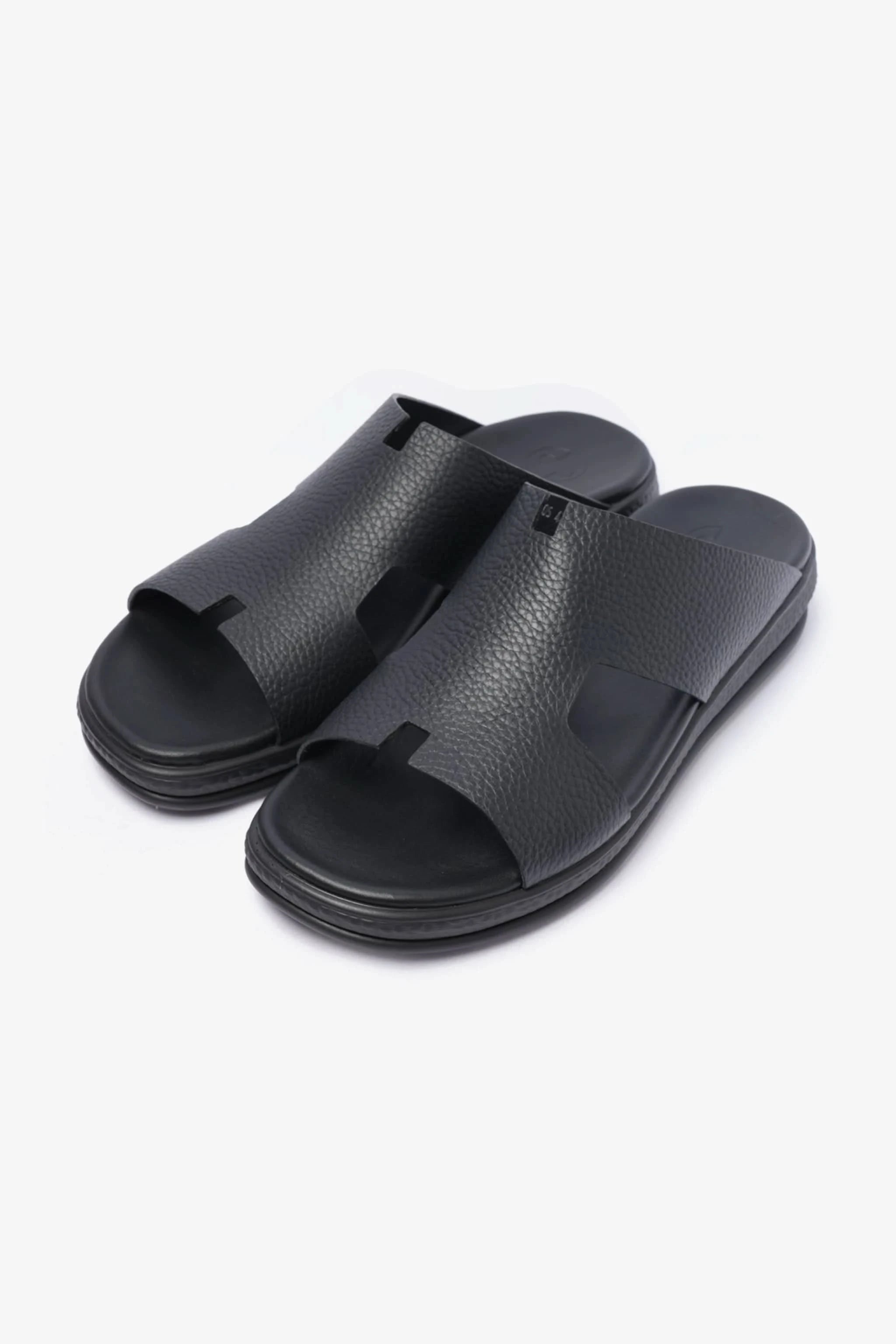 COMFORT PLUS CLASSIC LEATHER SANDALS FOR MENS BLACK - Seventy7