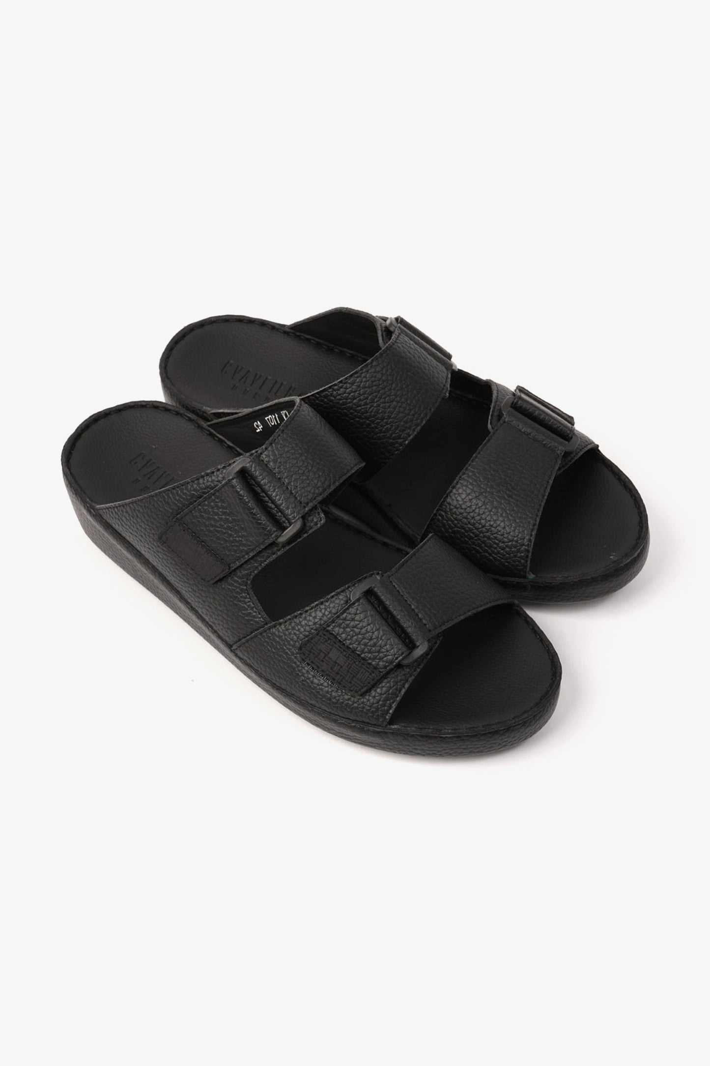 UOMO CAVALIER MEN'S ARABIC SANDAL WITH ADJUSTABLE STRAP BLACK - Seventy7