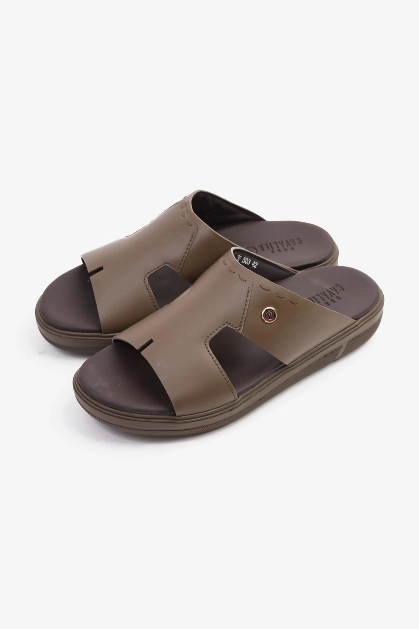 UOMO CAVALIER SLIP-ON DESIGN MEN SANDALS TRUFFLE - Seventy7