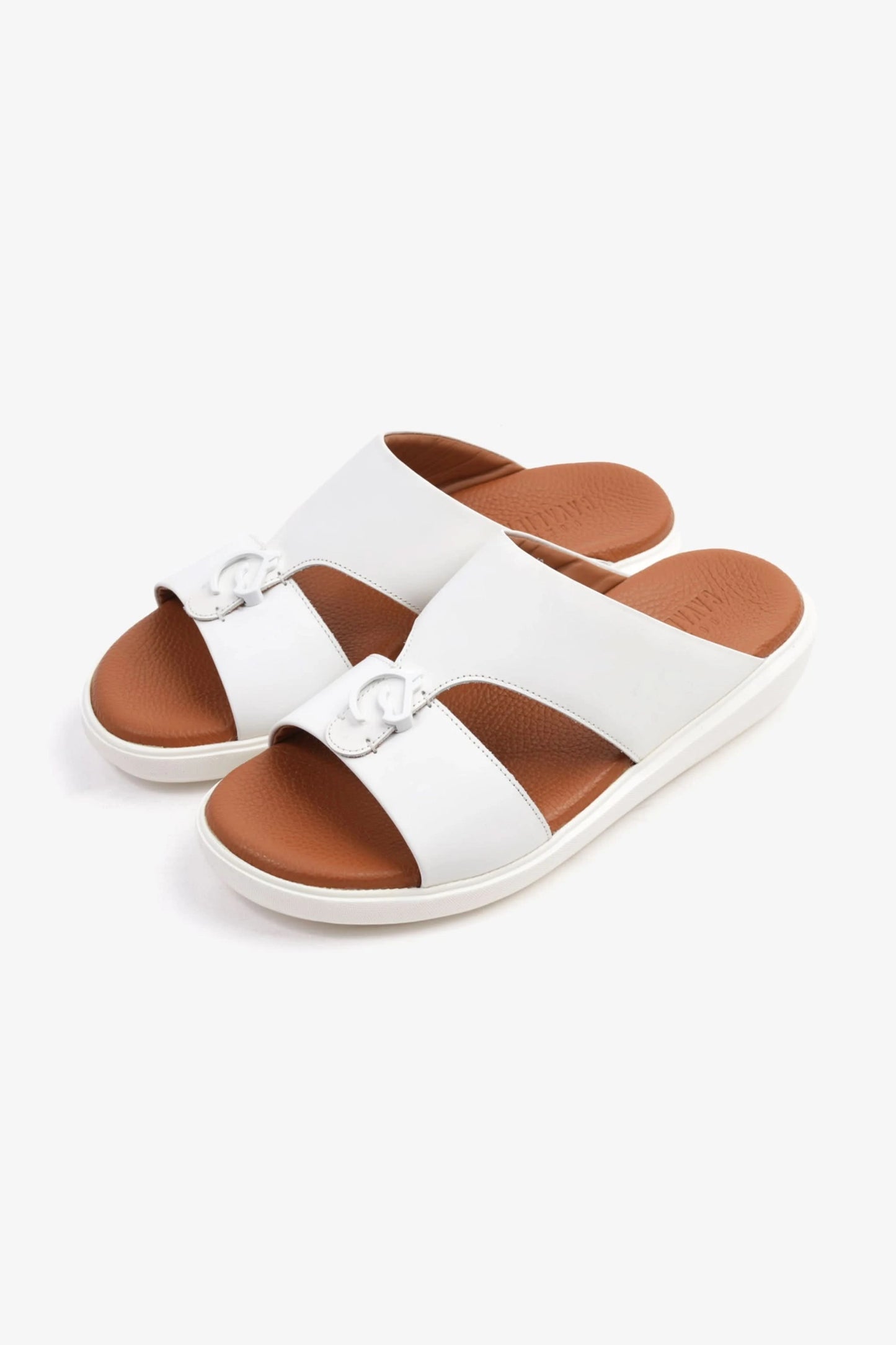 SOFT FOOTBED MENS ARABIC UOMO CAVALIER SANDALS WHITE - Seventy7