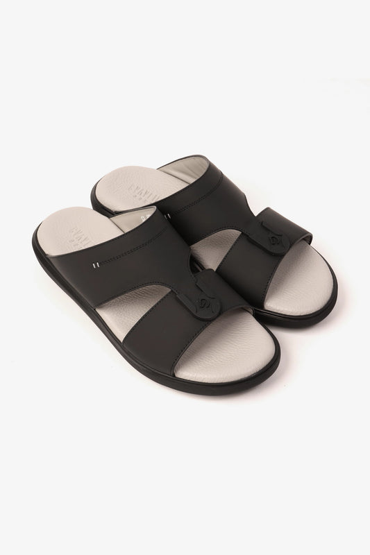 UOMO CAVALIER MENS SANDALS  -  ALP 128 BLACK - Seventy7