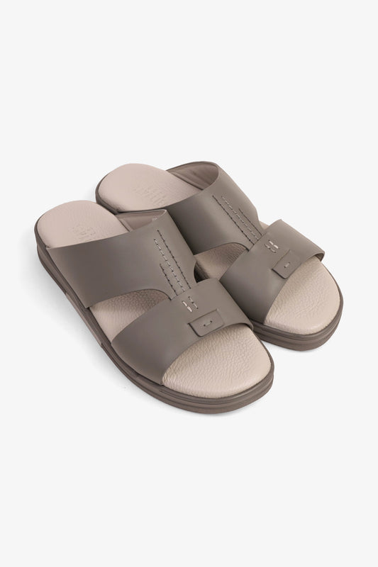 UOMO CAVALIER MEN'S LEATHER SANDALS COMFORT REDEFINED DARK-GREY - Seventy7