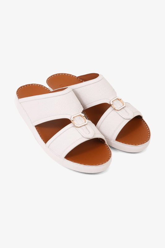 UOMO CAVALIER MEN'S PREMIUM ARABIC SANDALS WHITE - Seventy7