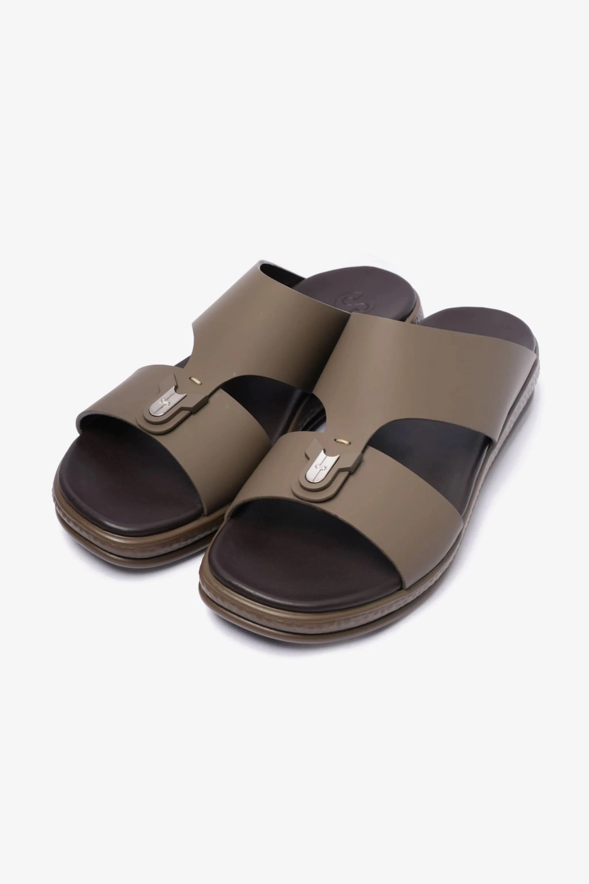 COMFORT PLUS MENS LEATHER SANDALS TRUFFLE - Seventy7