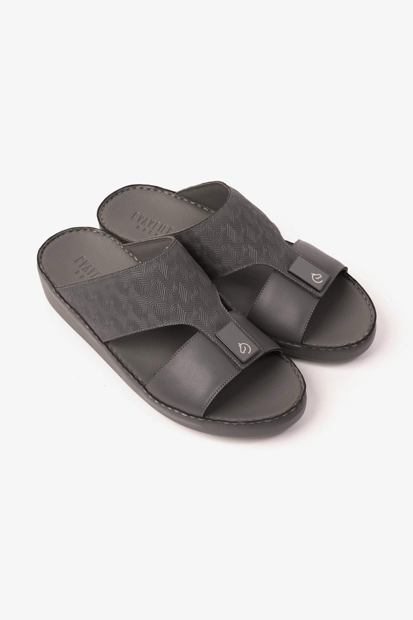 UOMO CAVALIER ULTRA COMFORTABLE MODERN LEATHER SANDALS GREY - Seventy7