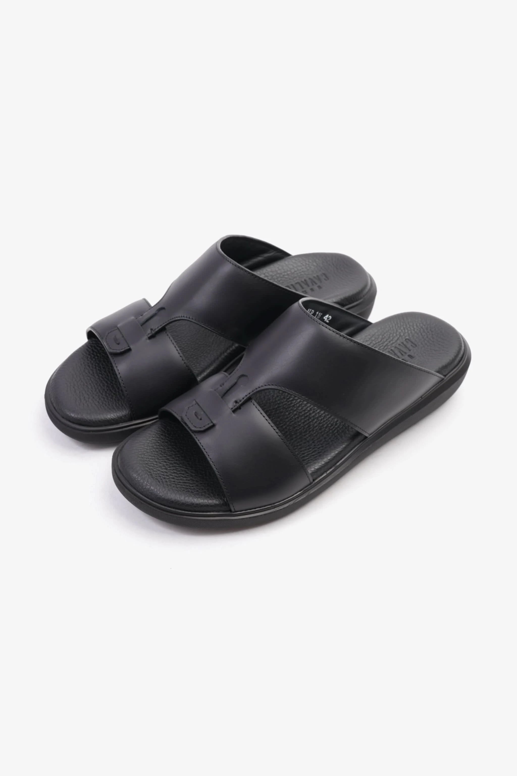 Uomo Cavalier Comfortable Slip-On Sandals with Cushioned Sole Black - Seventy7