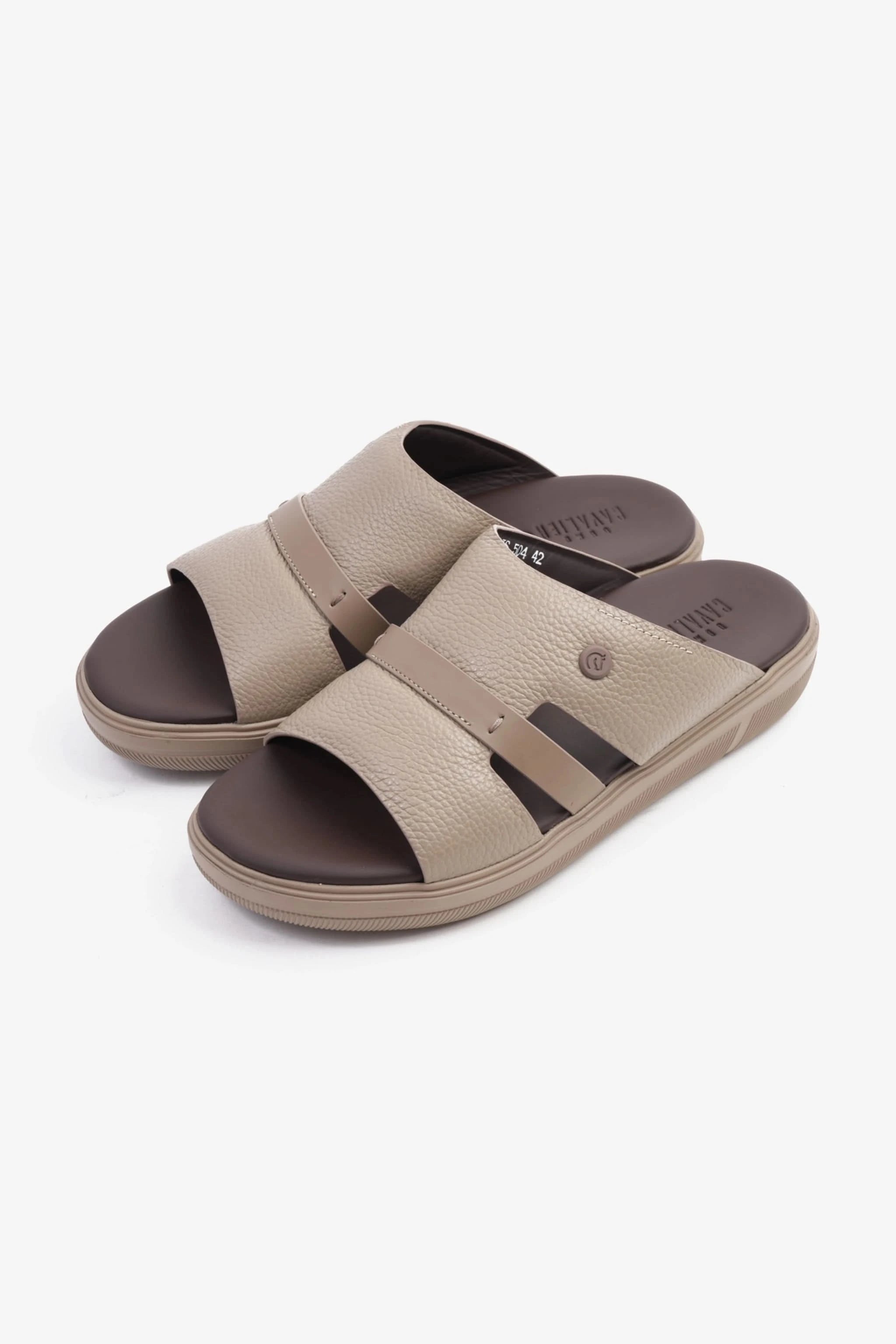 UOMO CAVALIER ARABIC SANDALS MEN'S CRAFTED GENUINE LEATHER BEIGE - Seventy7
