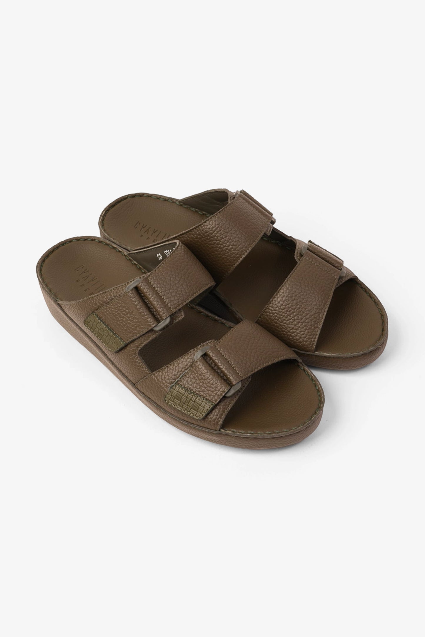 UOMO CAVALIER MEN'S ARABIC SANDAL WITH ADJUSTABLE STRAP OLIVE - Seventy7