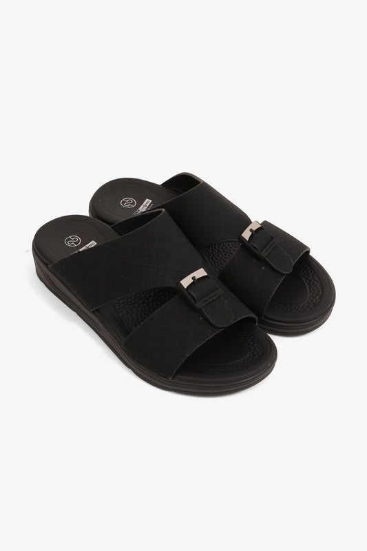 COMFORT PLUS BOYS CLASSIC ARABIC SANDALS BLACK - Seventy7