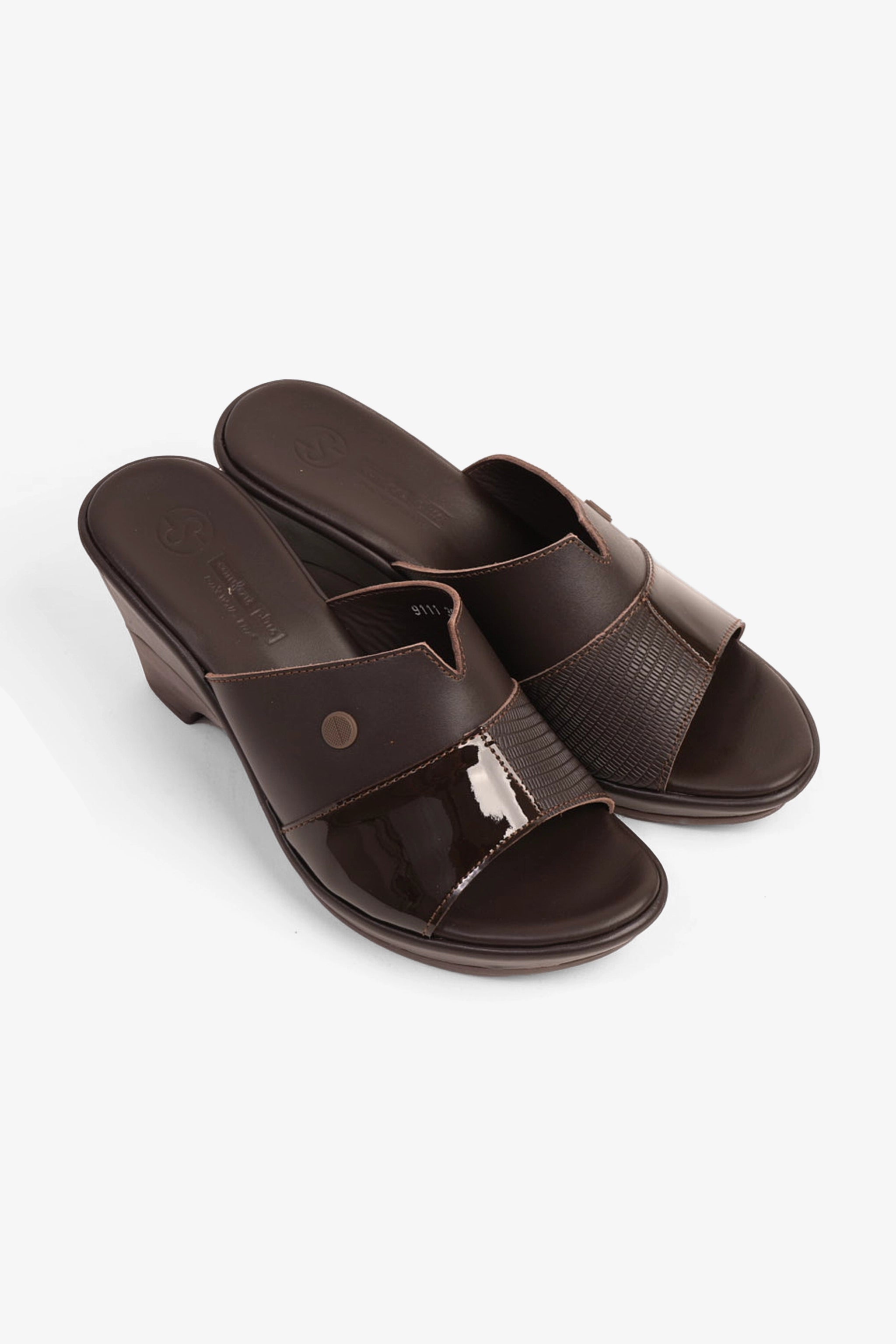 COMFORT PLUS LADIES SANDALS - 9111 BROWN - Seventy7
