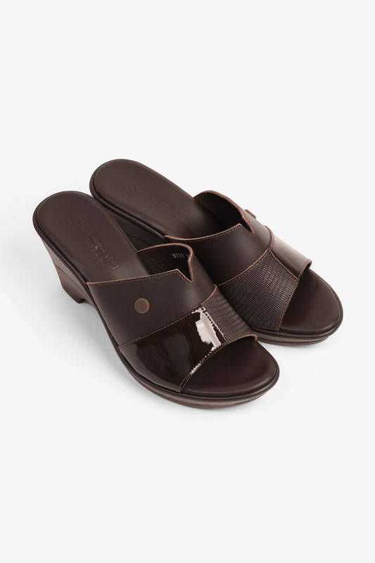 COMFORT PLUS LADIES  SANDALS  - 9111 BROWN - Seventy7