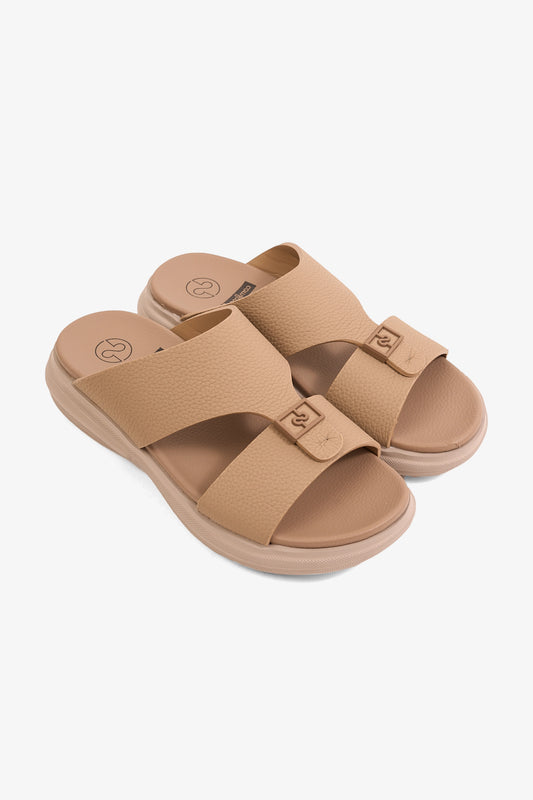 COMFORT PLUS SIGNATURE STEP ARABIC SANDALS KHAKI - Seventy7