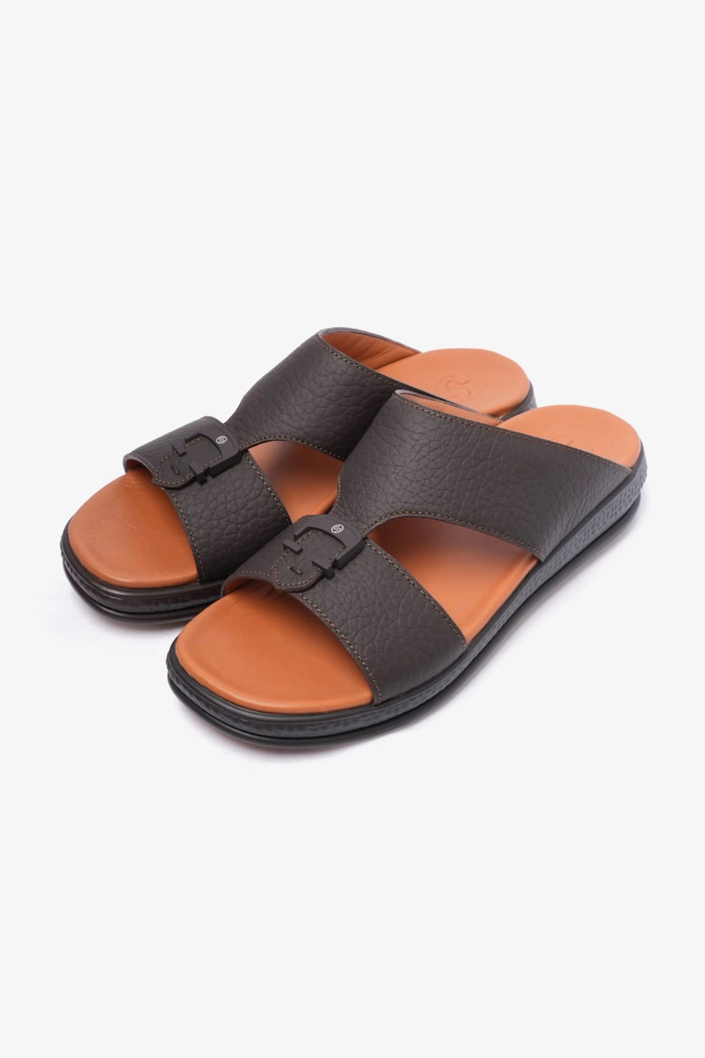 COMFORT PPLUS STYLISH TRIMS MENS LEATHER SANDALS BLACK - Seventy7