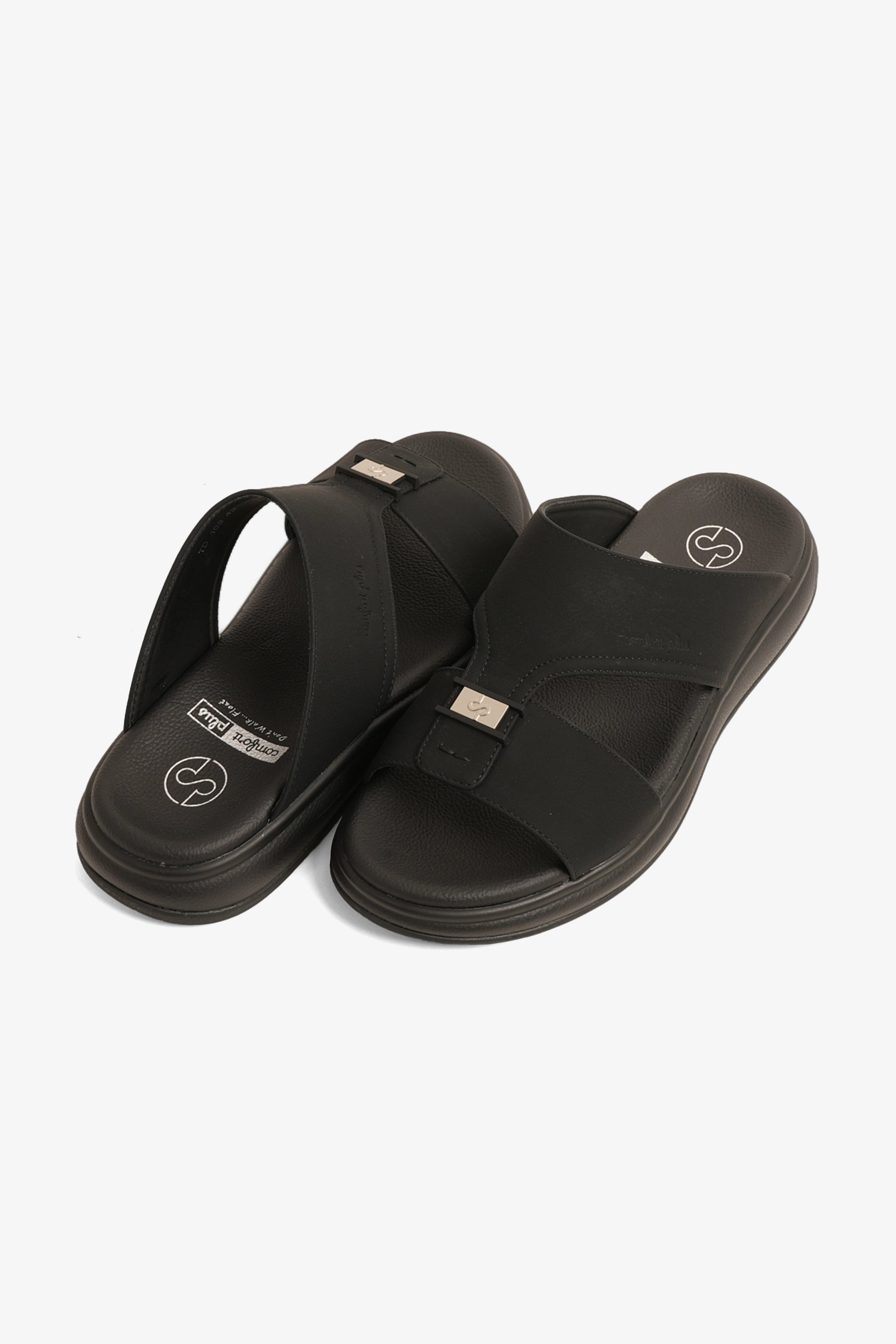 COMFORT PLUS MEN'S SUPER SLEEK SANDALS BLACK - Seventy7