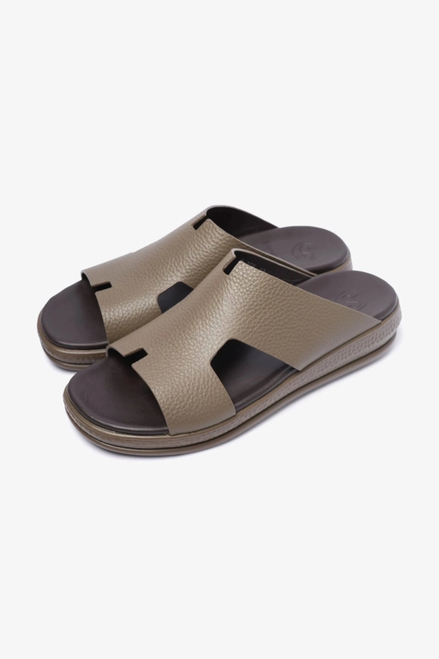 COMFORT PLUS CLASSIC LEATHER SANDALS FOR MENS TRUFFLE - Seventy7