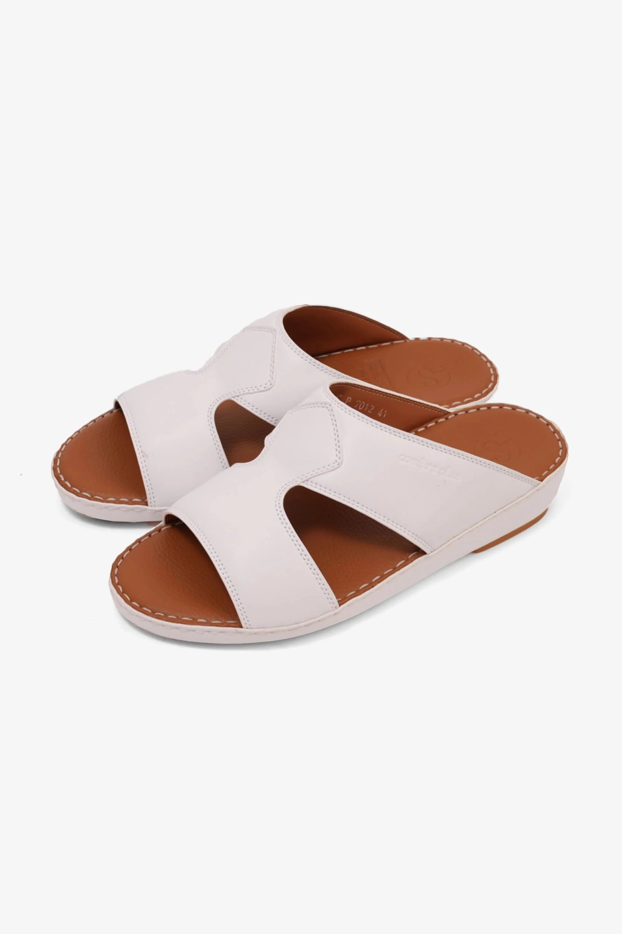 COMFORT PLUS LUXURIOUS LEATHER SANDAL FOR EVERYDAY WHITE - Seventy7