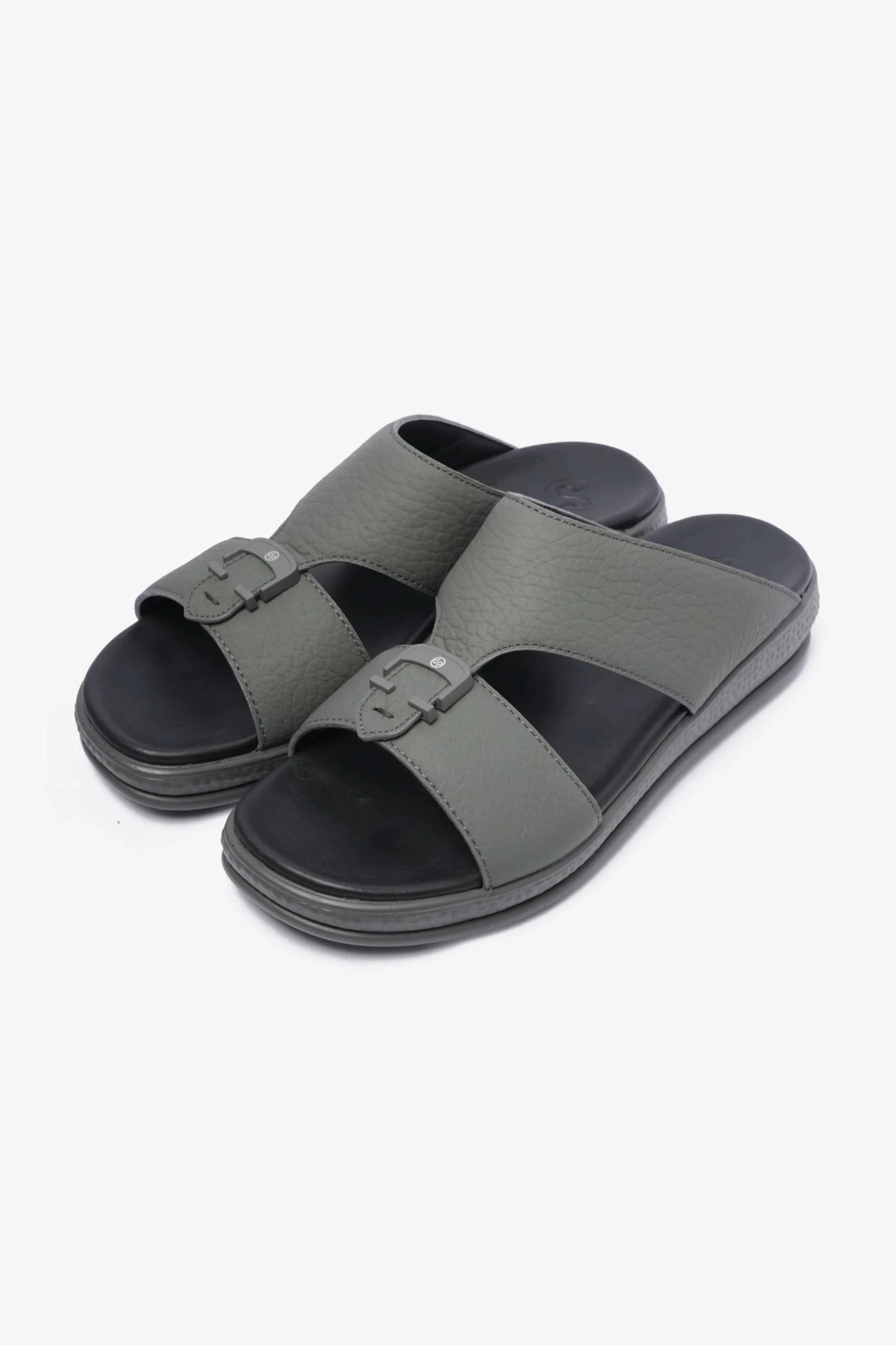COMFORT PPLUS STYLISH TRIMS MENS LEATHER SANDALS GREY - Seventy7