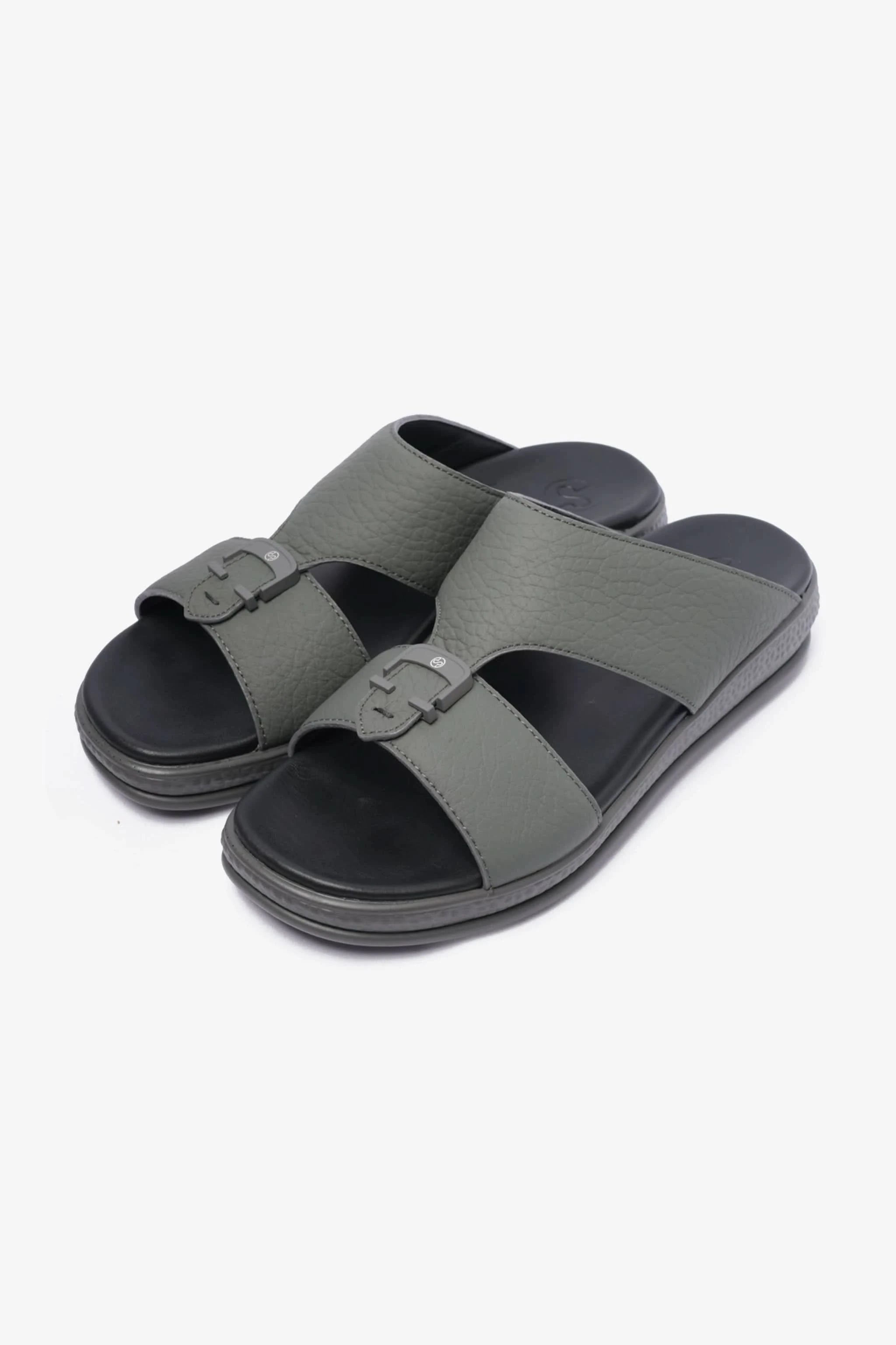 COMFORT PPLUS STYLISH TRIMS MENS LEATHER SANDALS GREY - Seventy7