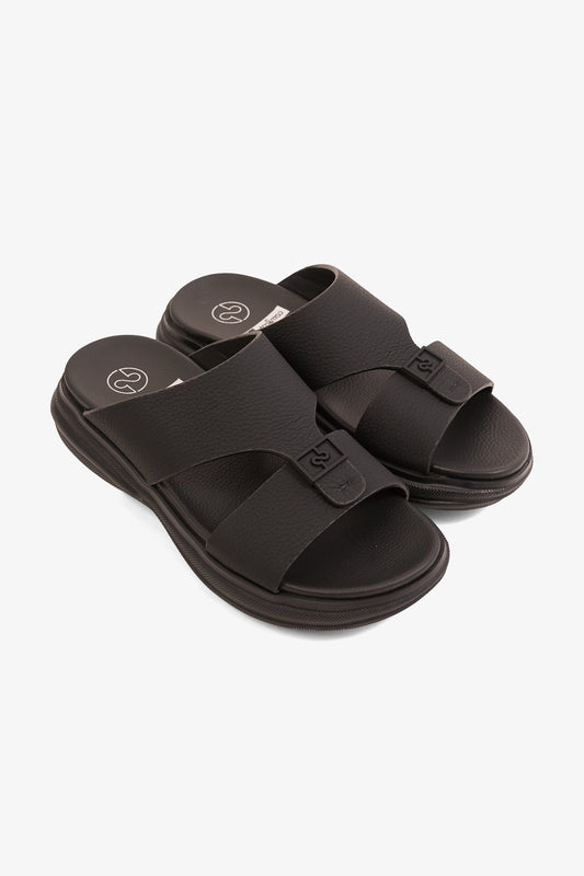 COMFORT PLUS SIGNATURE STEP ARABIC SANDALS BLACK - Seventy7