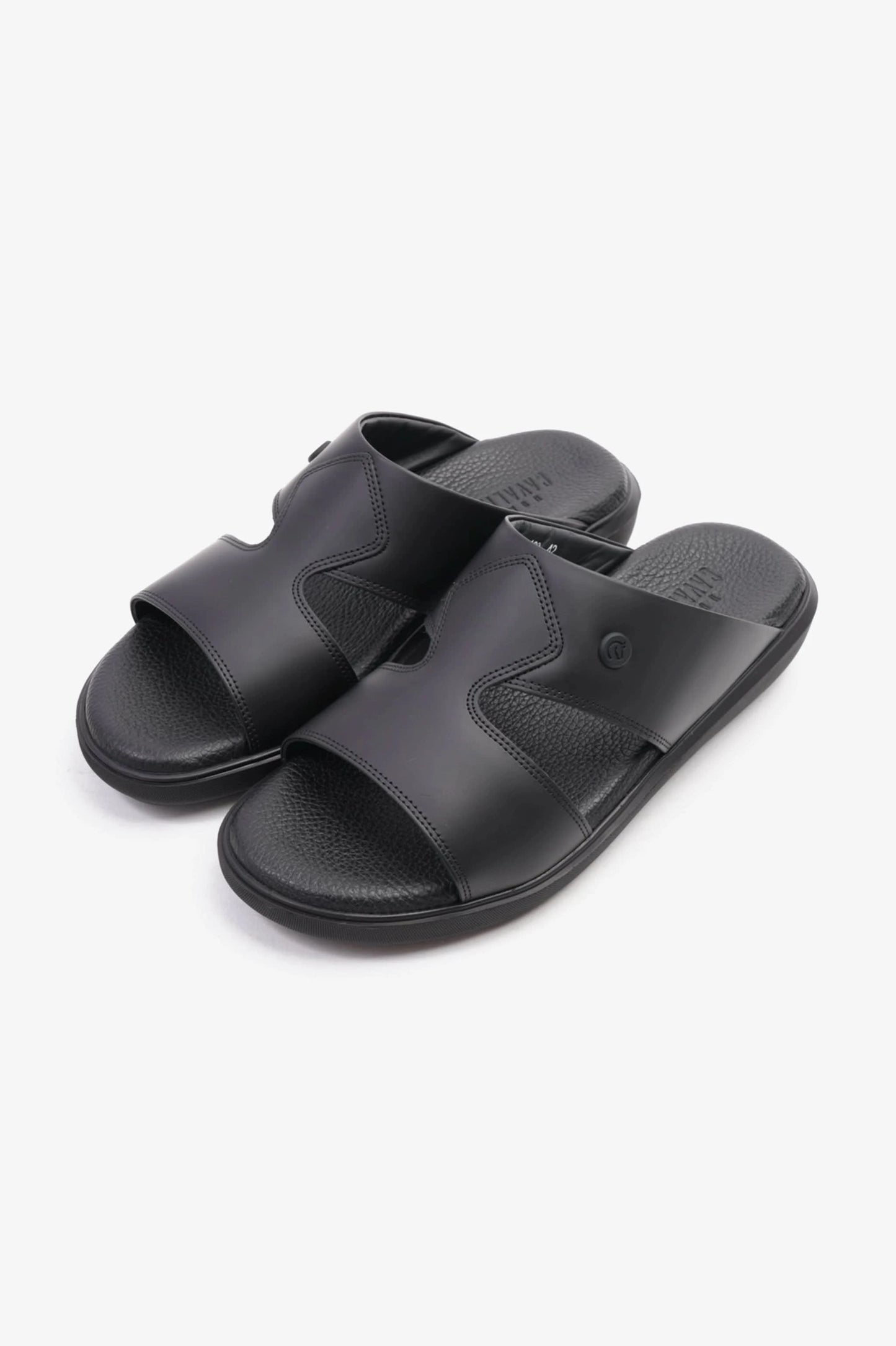 Uomo Cavalier Stylish Comfortable Footbed, Adjustable Side Clasp Black - Seventy7