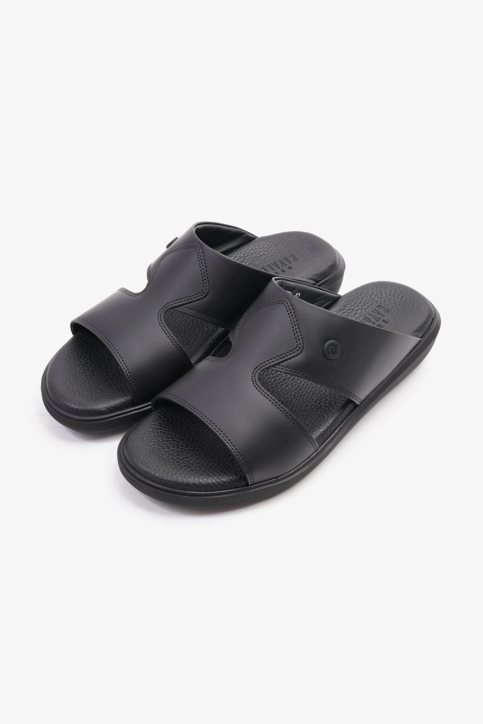 Uomo Cavalier Stylish Comfortable Footbed, Adjustable Side Clasp Black - Seventy7