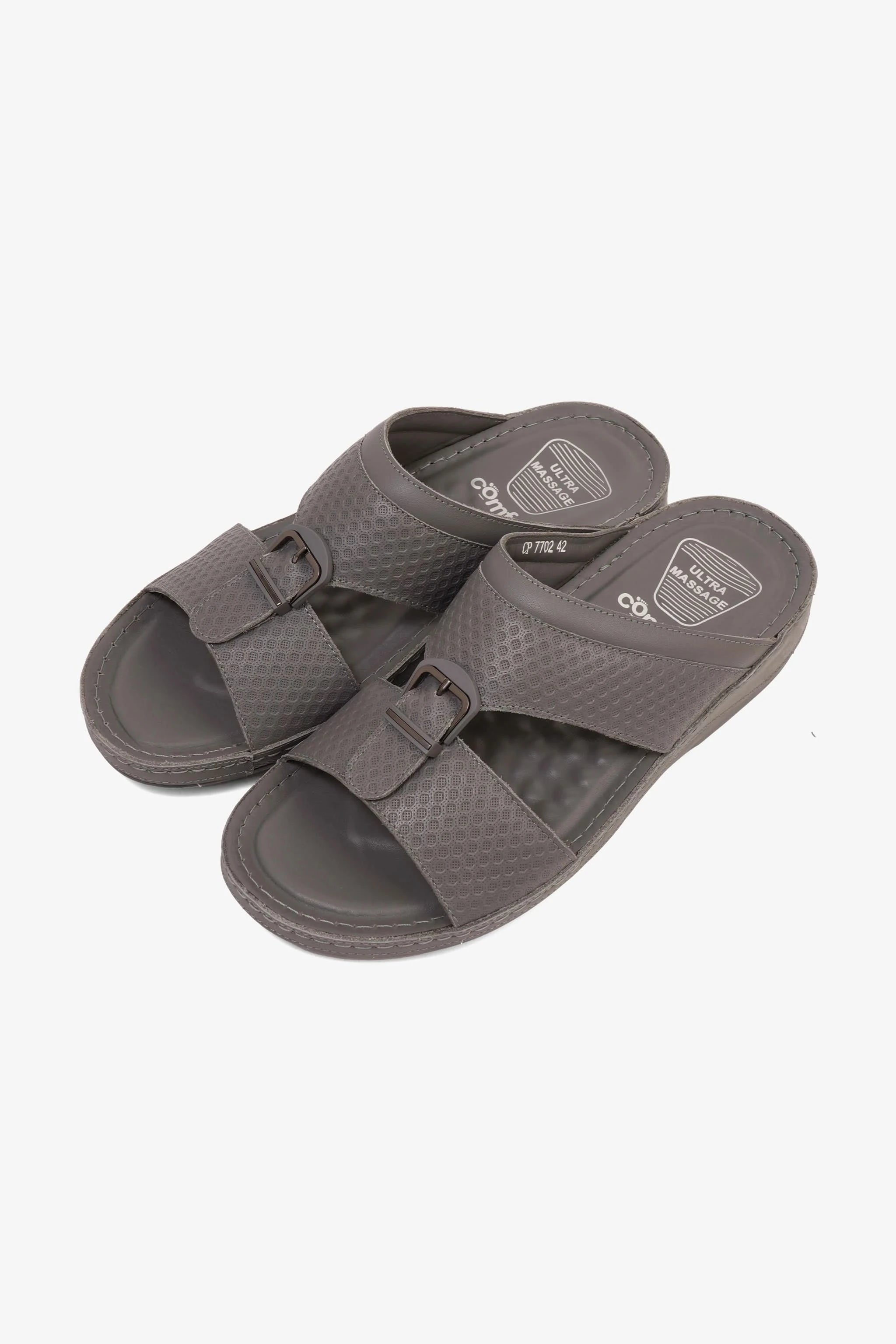 COMFORT PLUS MEN'S ULTRA COMFORT TRIM SANDALS GREY - Seventy7