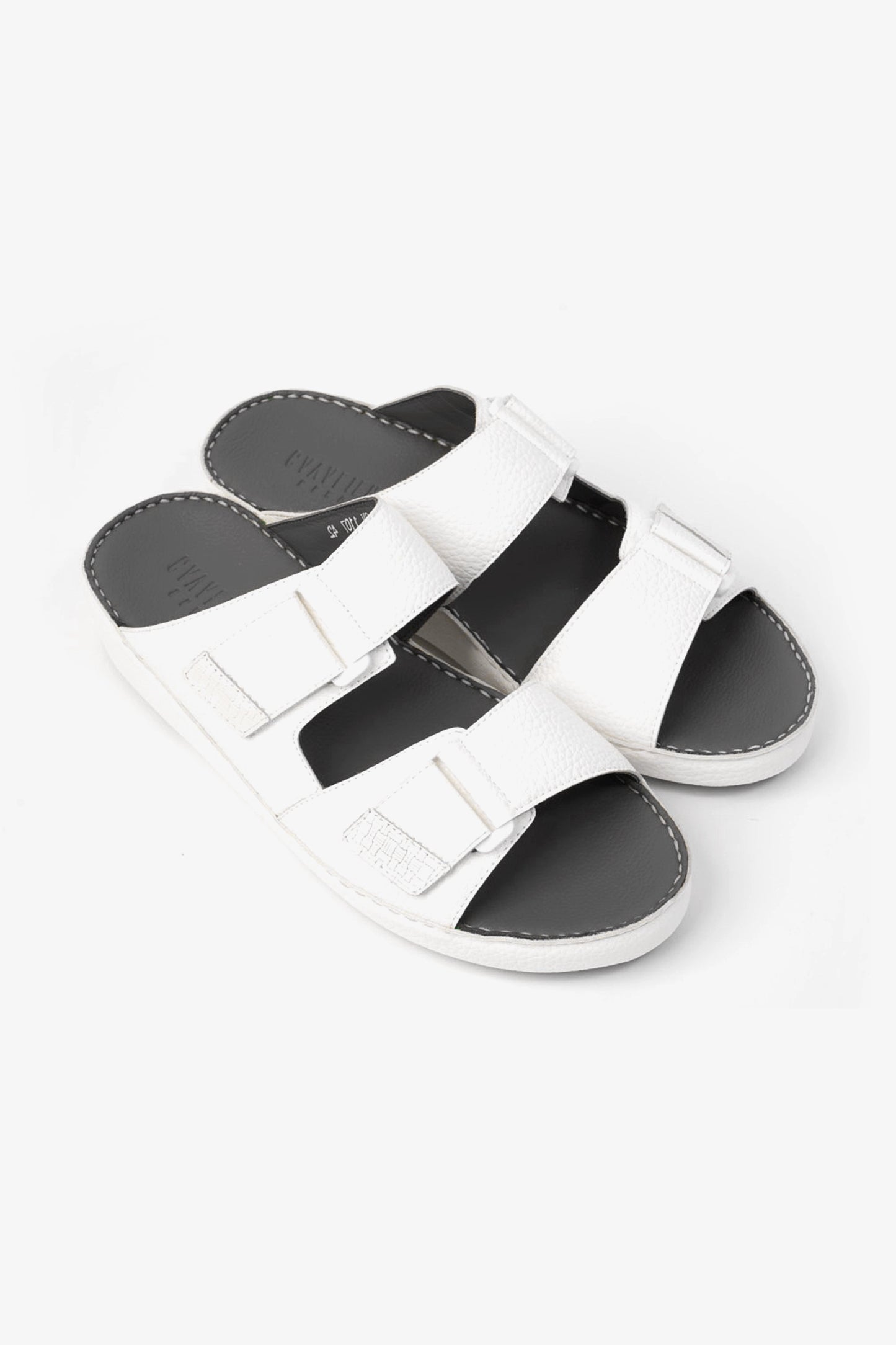 UOMO CAVALIER MEN'S ARABIC SANDAL WITH ADJUSTABLE STRAP WHITE - Seventy7