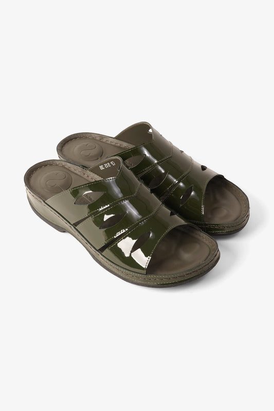 COMFORT PLUS LADIES SANDALS  -  CP515 OLIVE - Seventy7