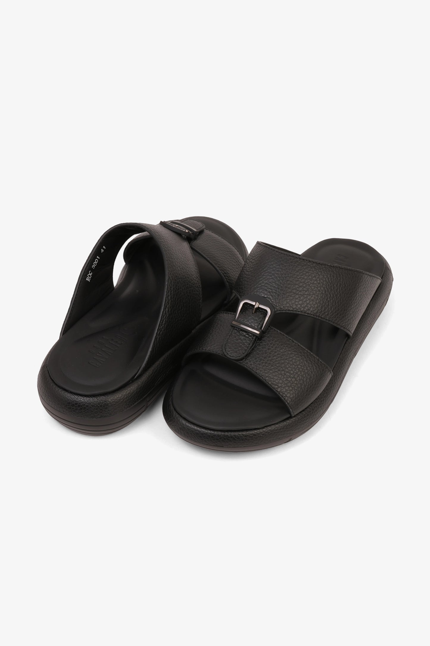 UOMO CAVALIER MENS VERTEX ARABIC SANDALS BLACK - Seventy7